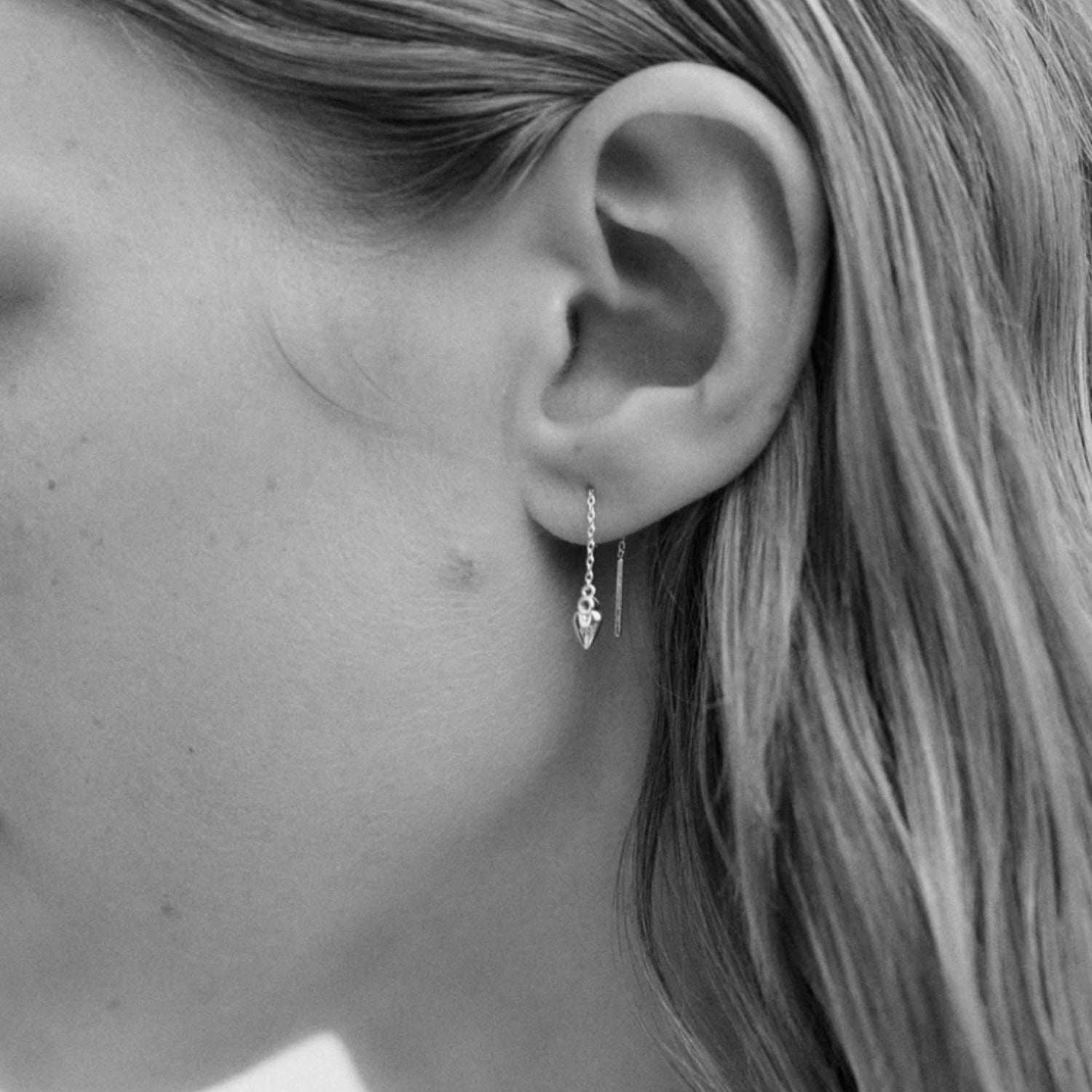 Abode Heart Threader Earring - Gold