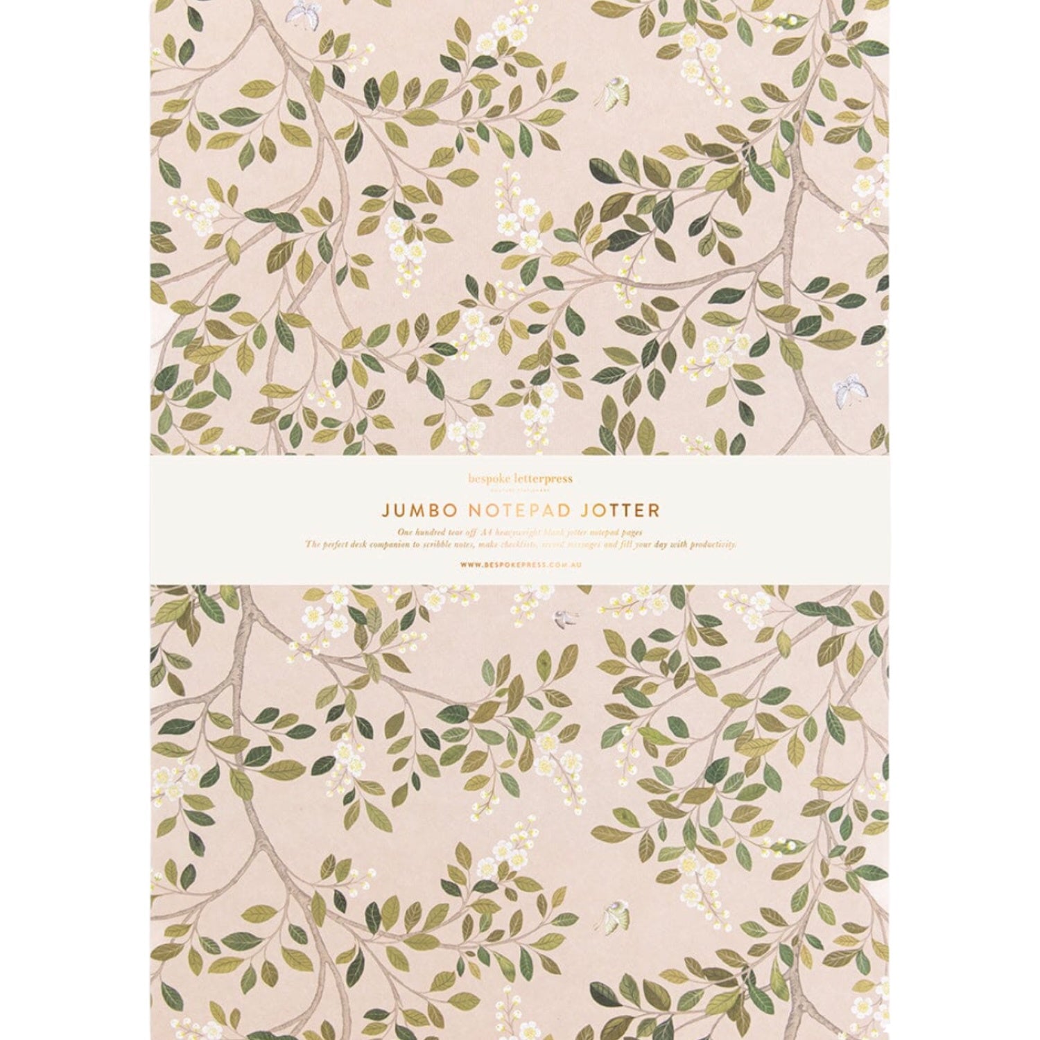 White Blossoms Jumbo Jotter