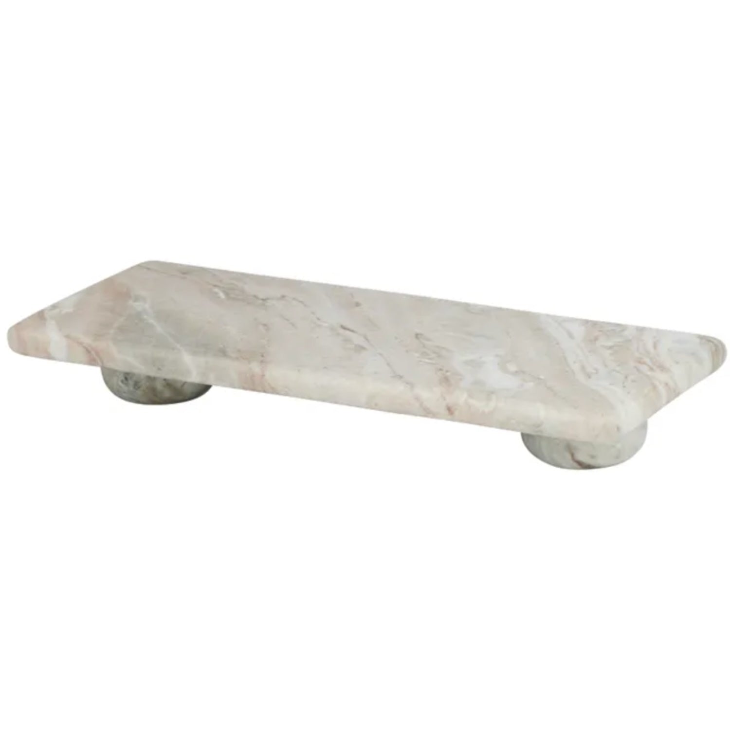 Sora Marble Footed Tray - Nude 18cm