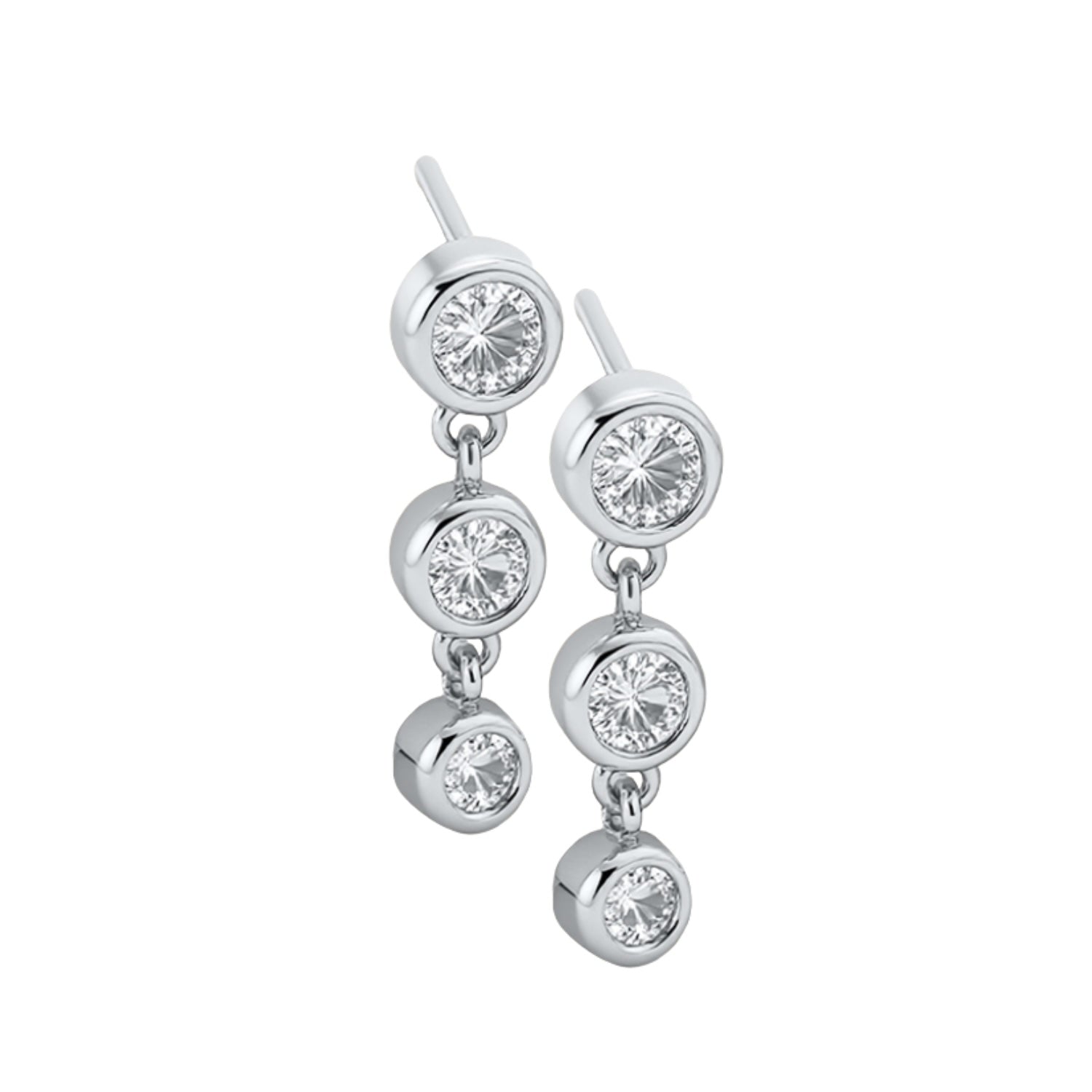 Abby Earrings - Silver/Clear