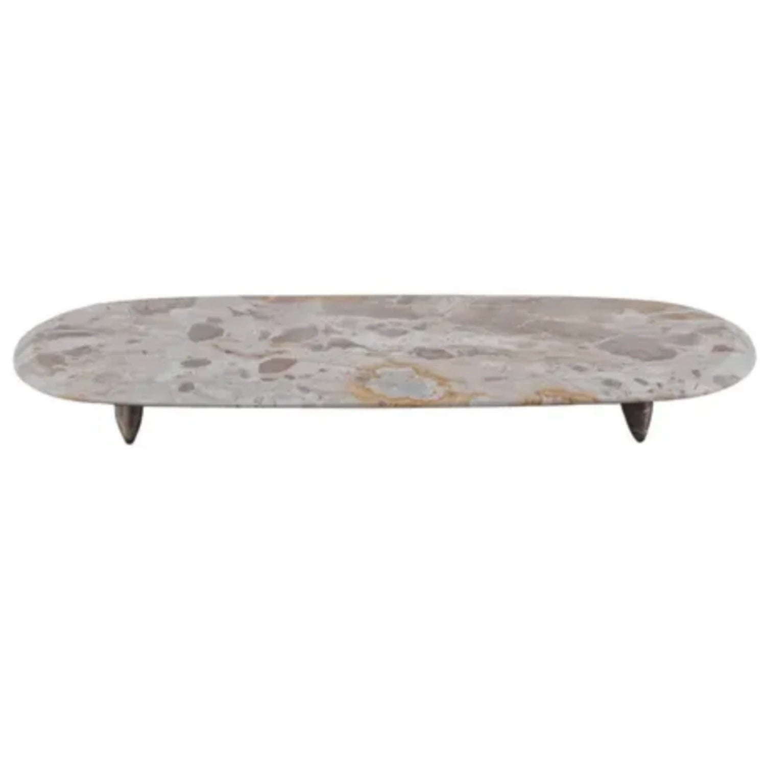 Xena Marble Footed Tray - Taupe 18x50x7cm