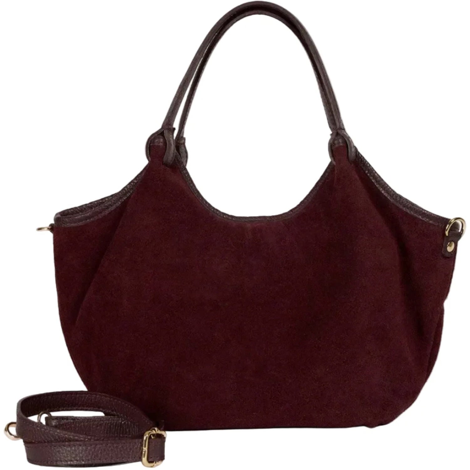 Hector Suede Handbag - Plum