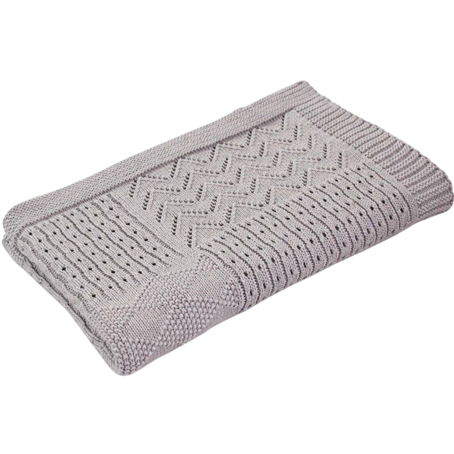 Jessie Knit Baby Blanket - Grey