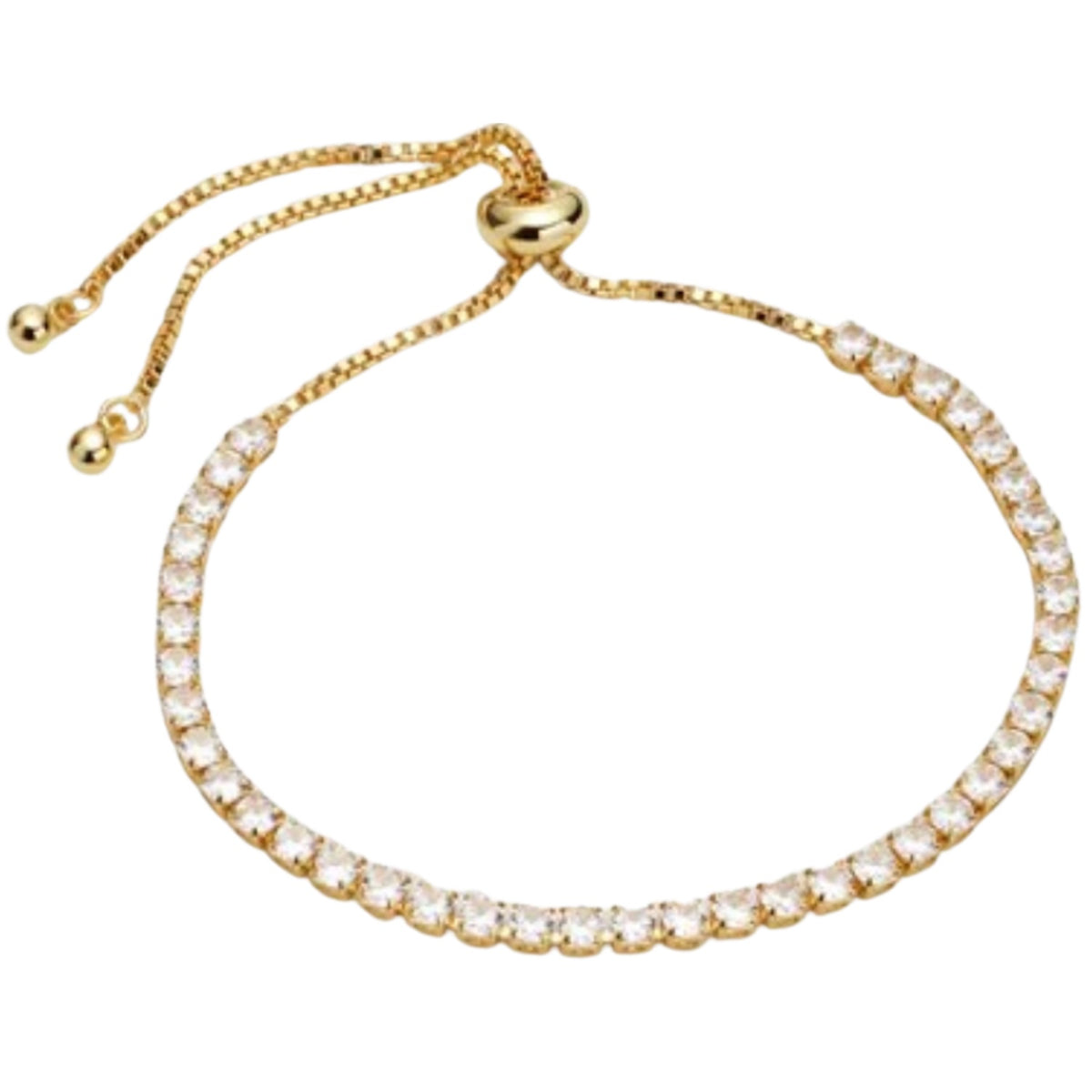 Nikki Tennis Bracelet - Gold/Clear