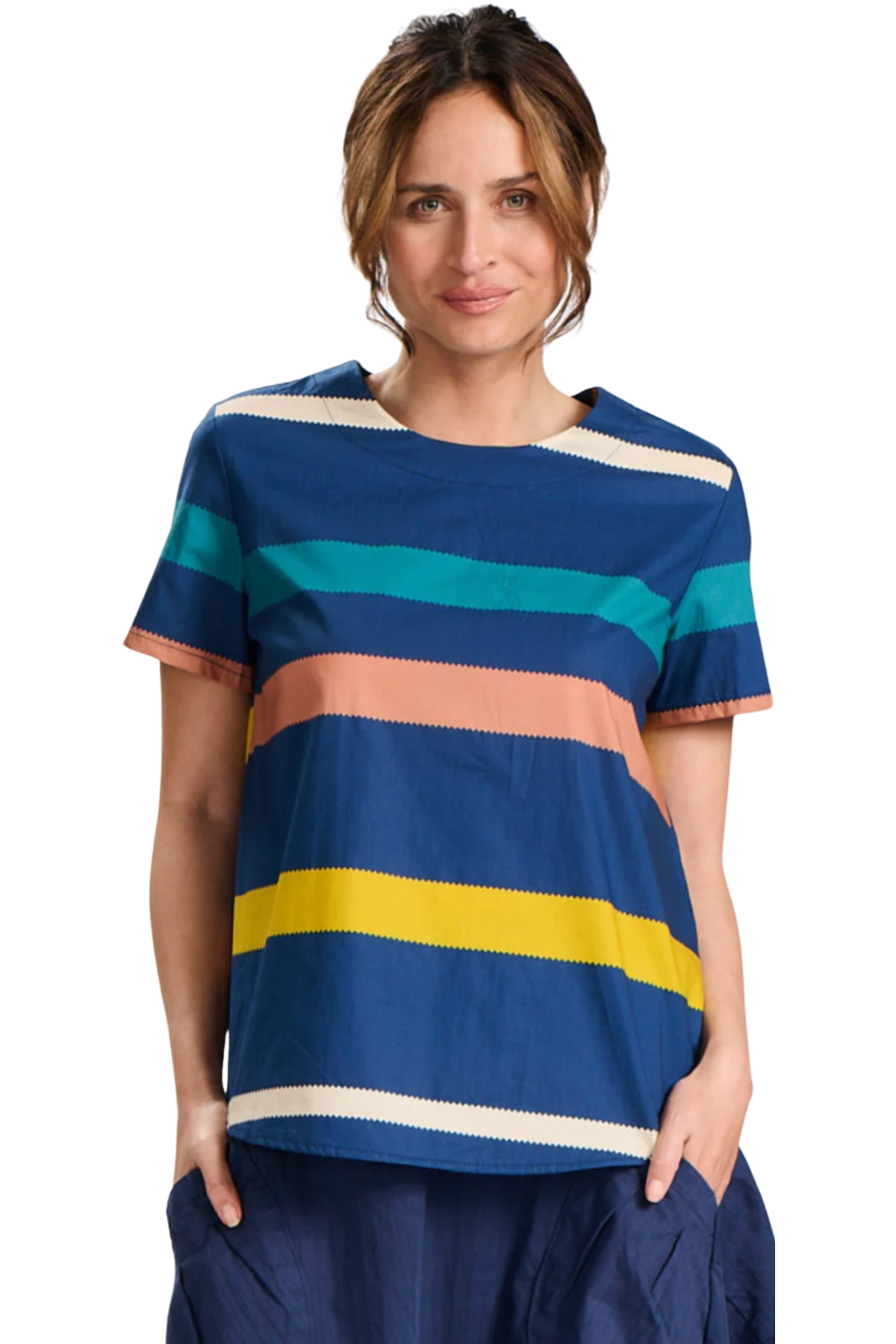 Valencia Stripe Top - Navy
