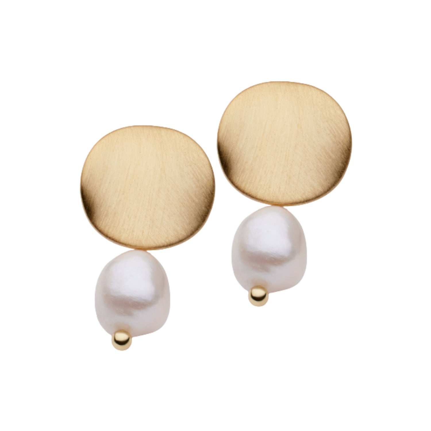 Hazel Brushed Earrings - Gold
