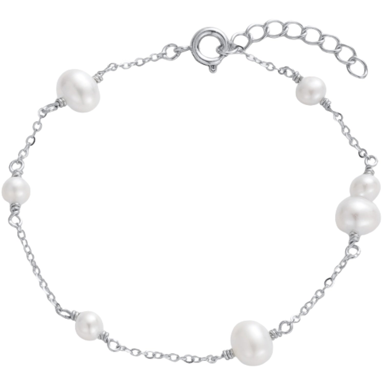 Luna Pearl Bracelet - Silver