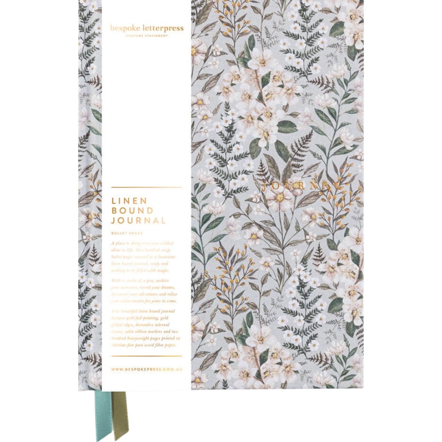 Linen Bound Journal - Ivory Garden