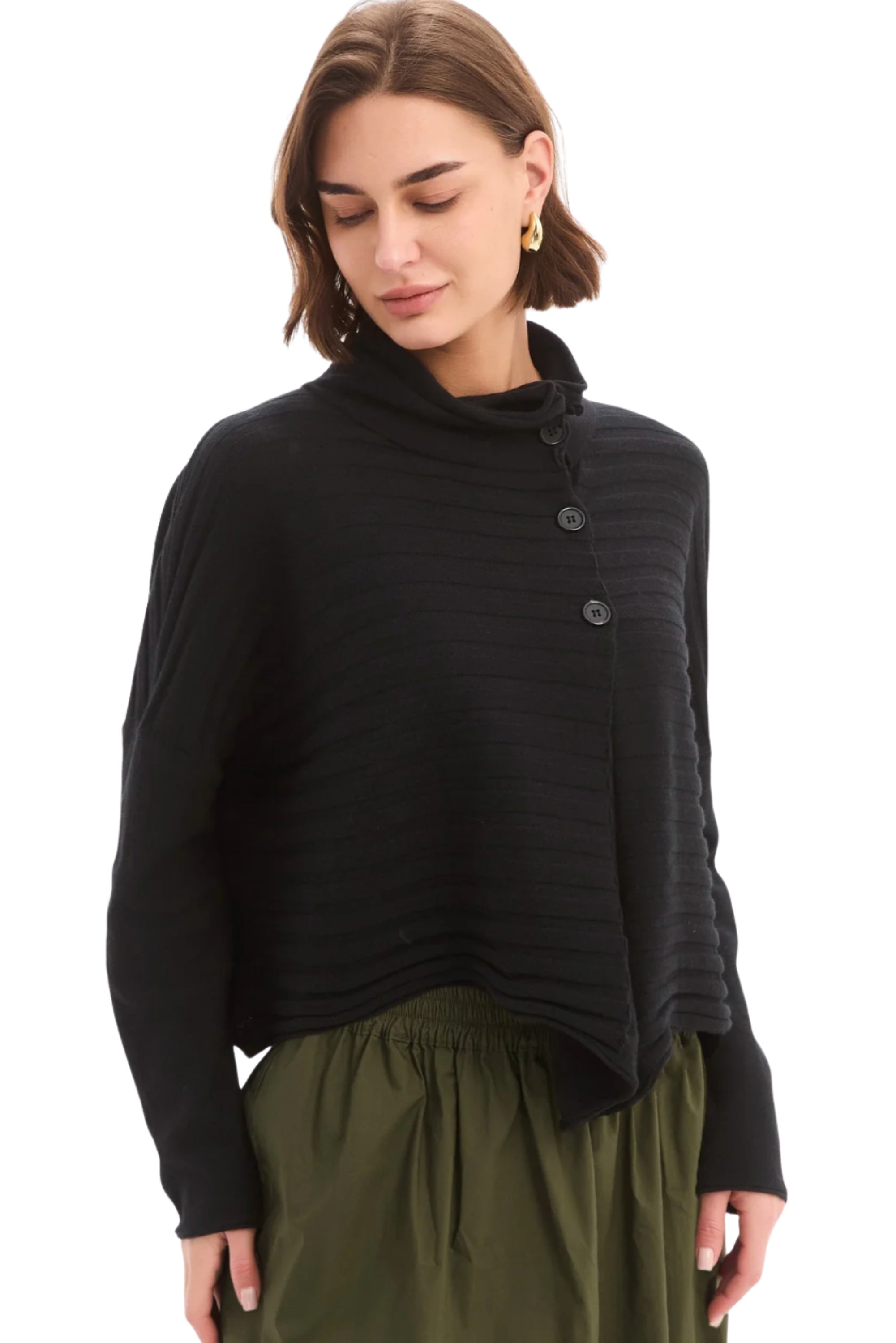 Cowl Neck Cardi - Black