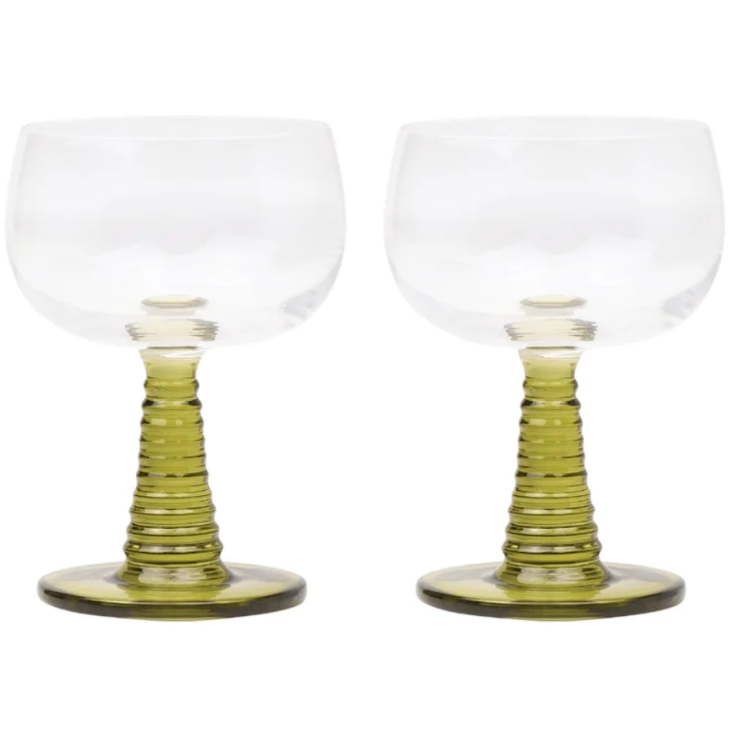 Romy S/2 Wine Glasses - Olive