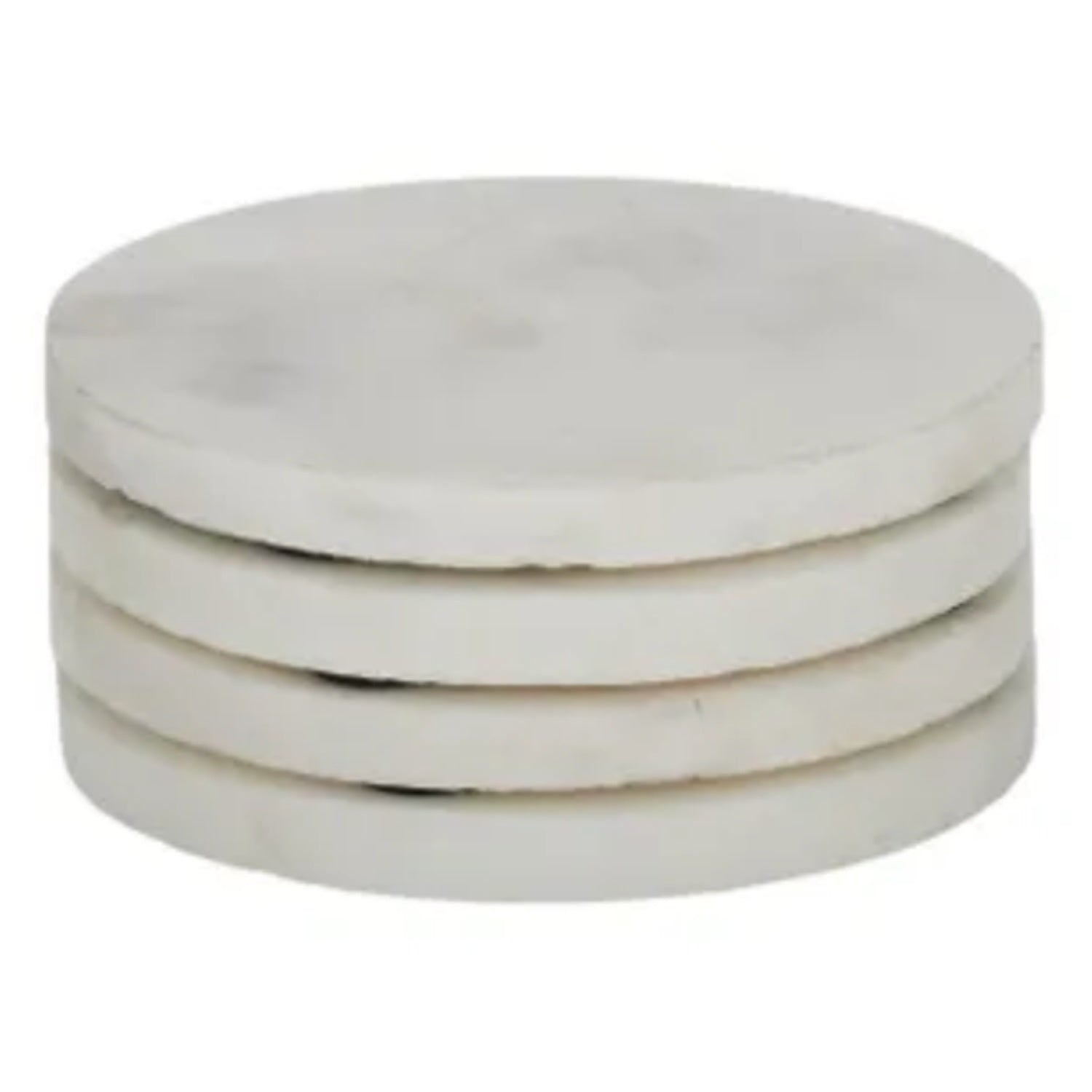 Neo Round Marble Coaster 10cm - White