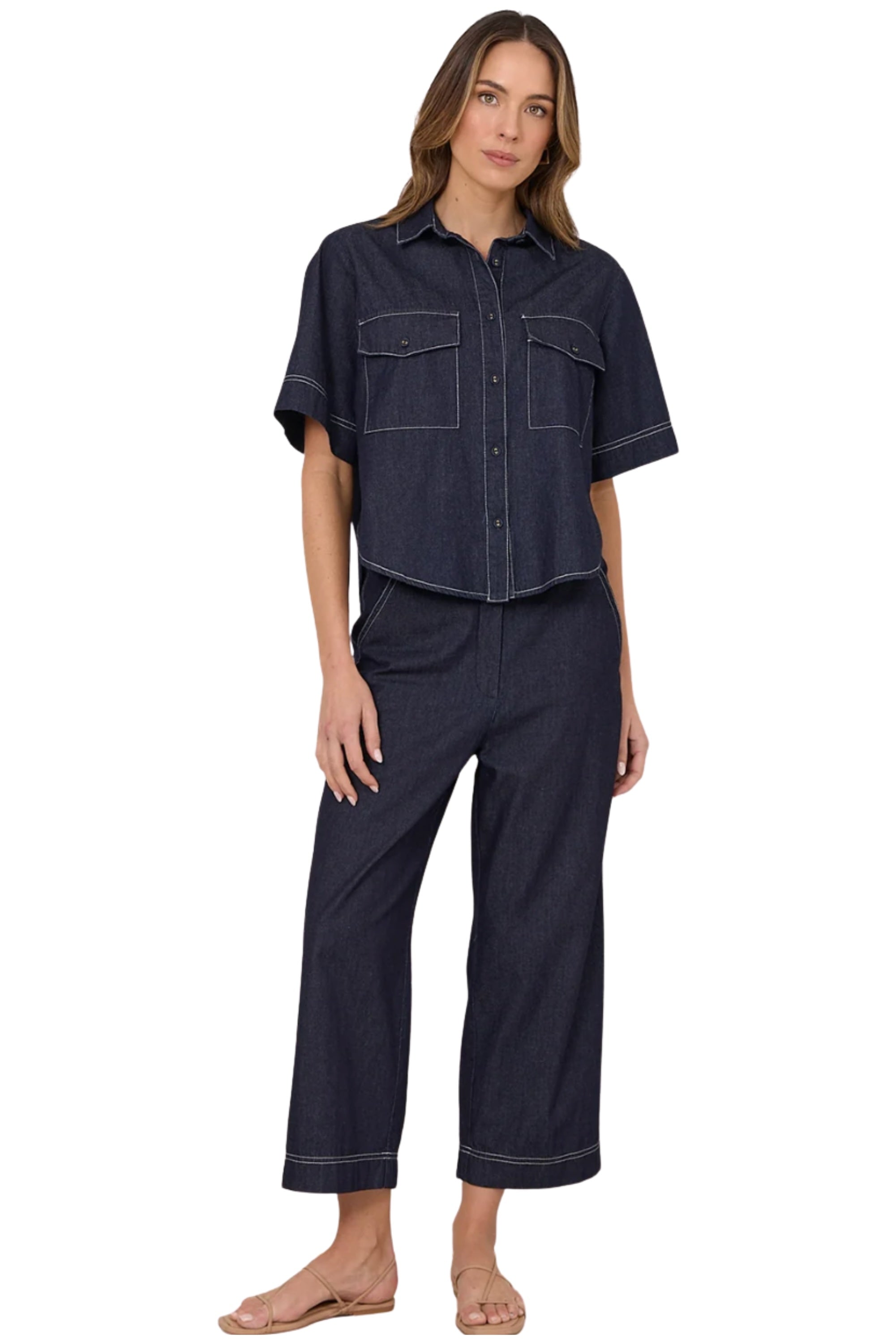 Lyndon Cropped Pant - Denim