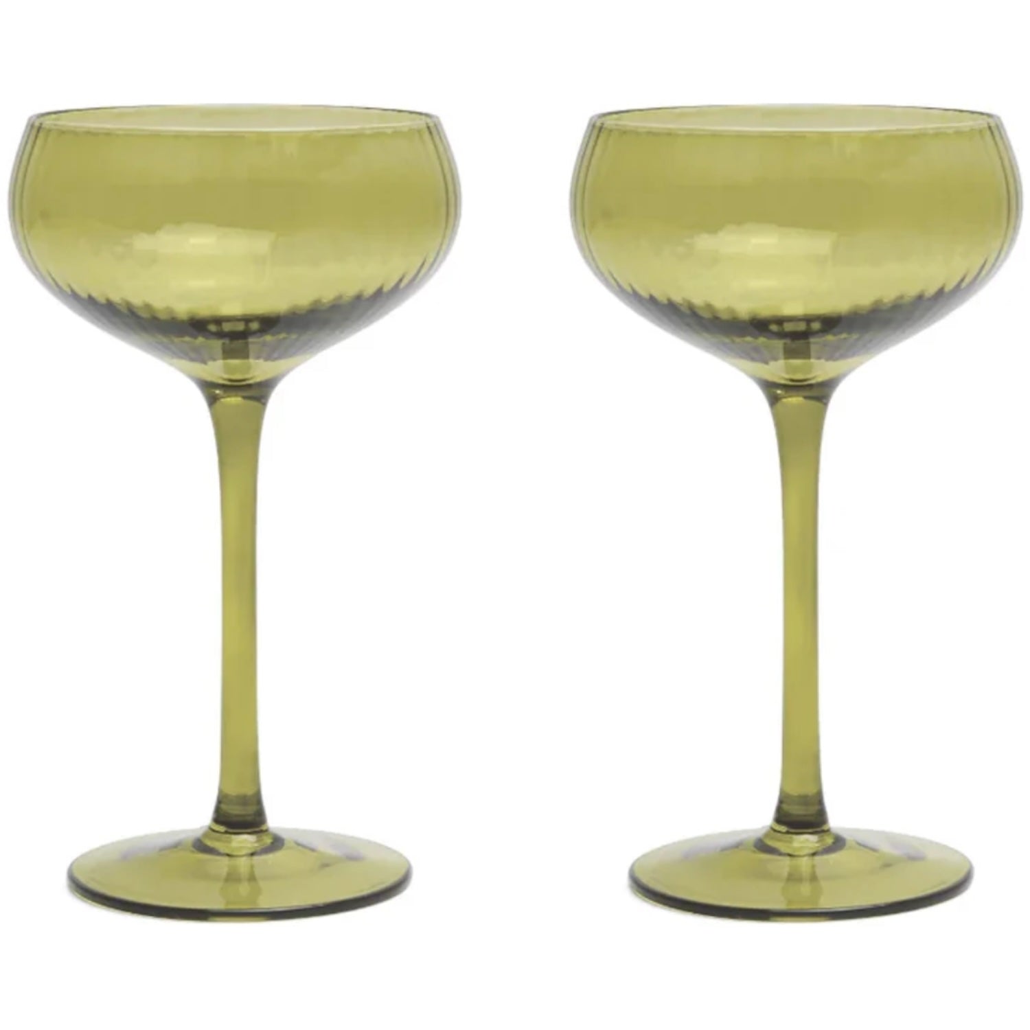 Lou Coupe Glass (Set of 2) - Olive