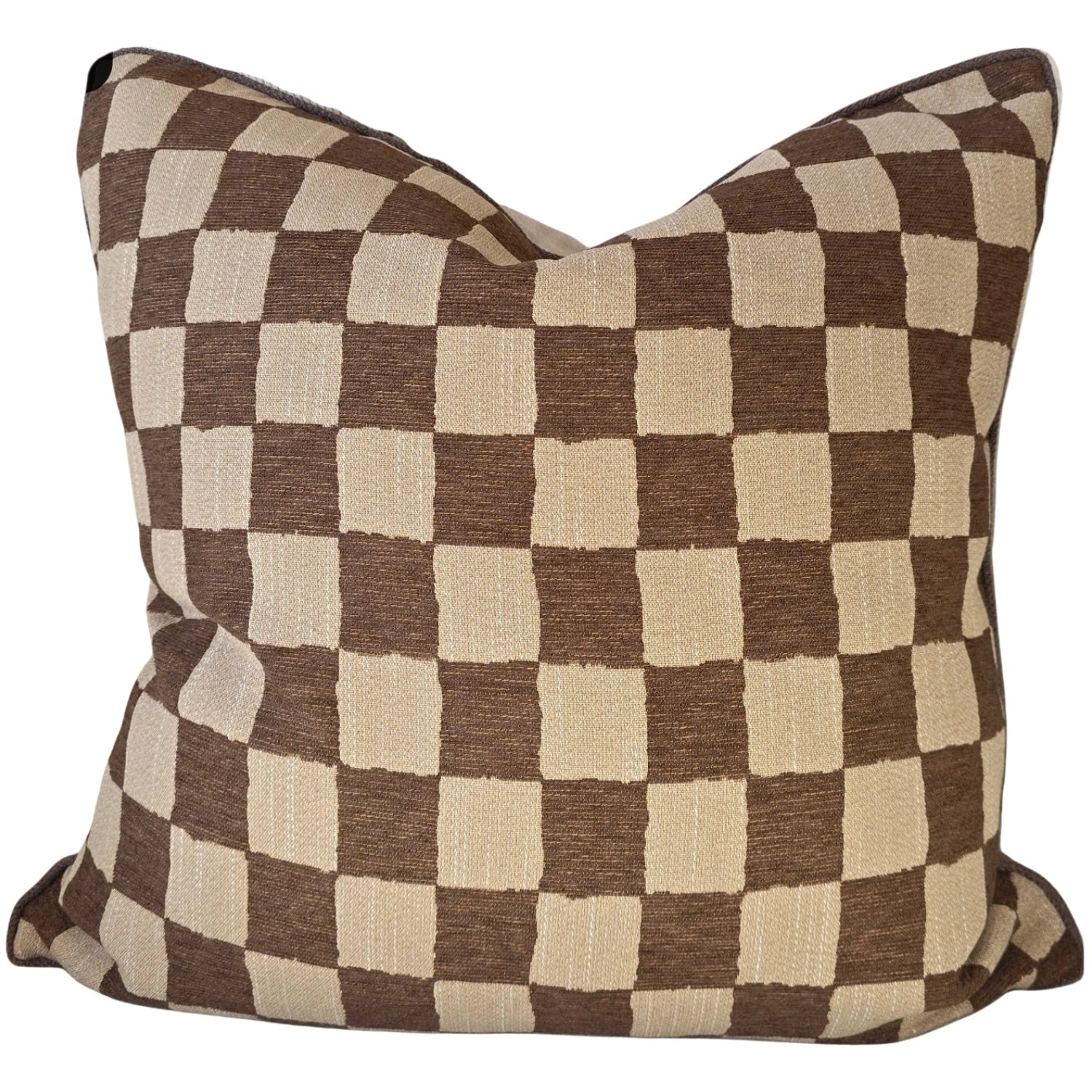 Checkerboard 55cm Cushion - Brown