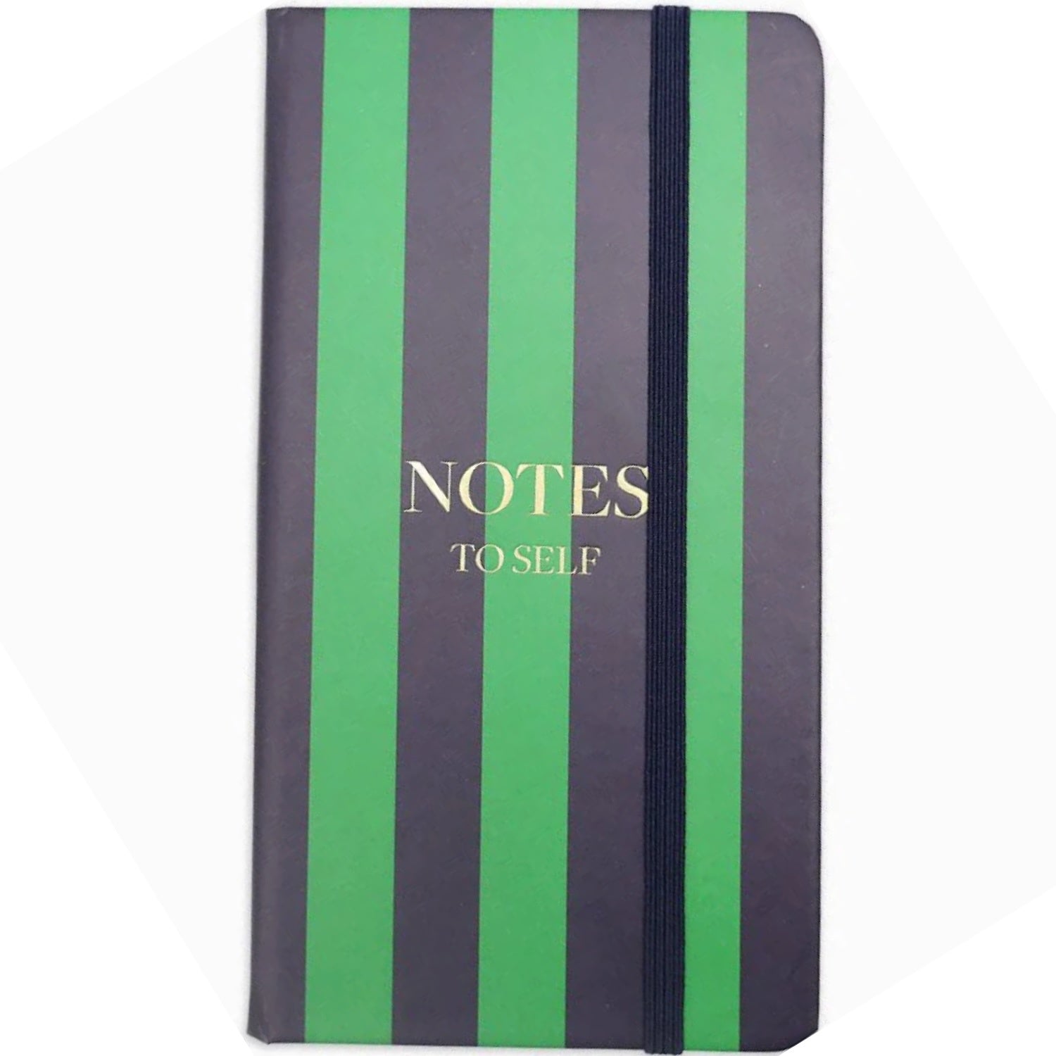 Paige Journal - Navy/Green Stripe