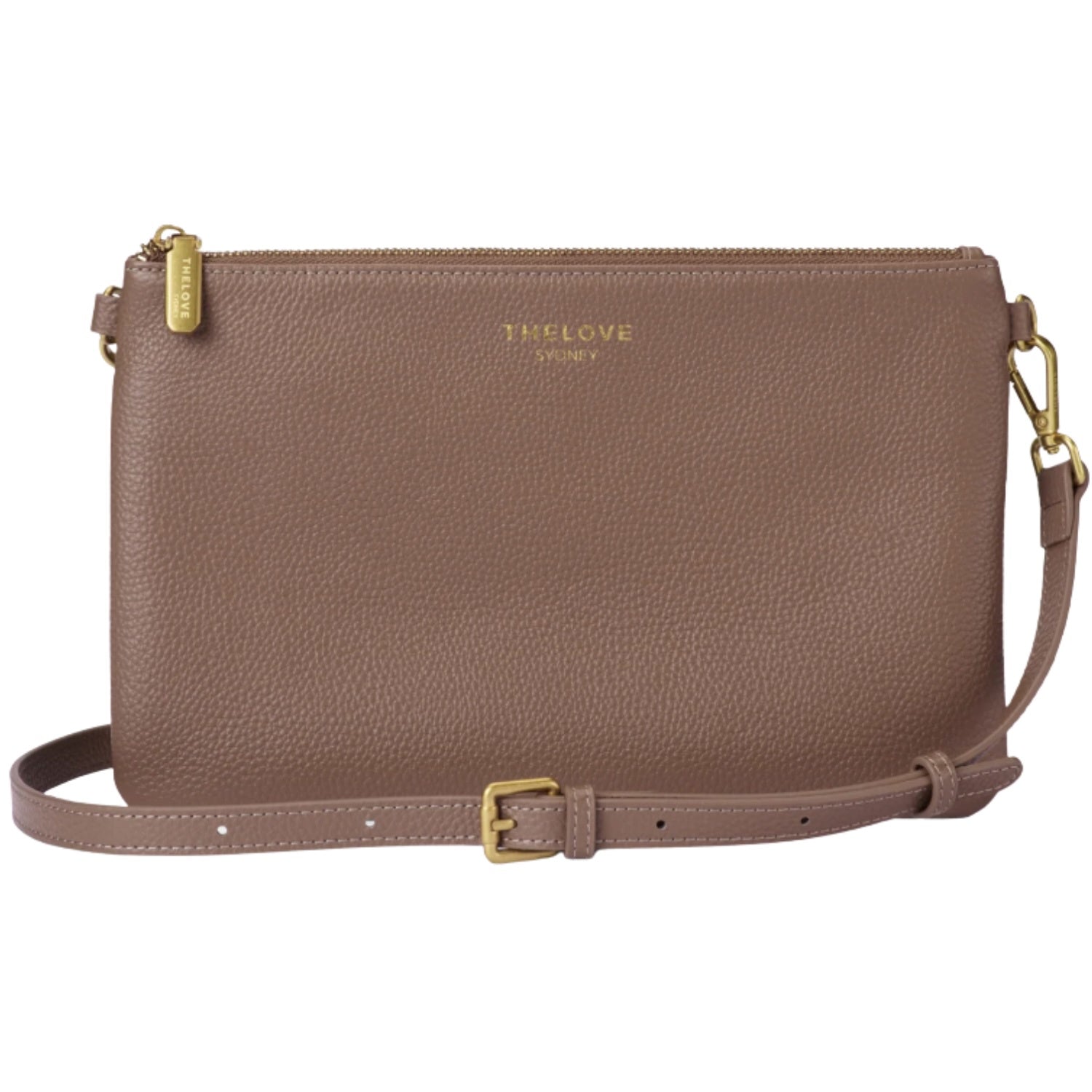 Leather Clutch Bag - Coffee