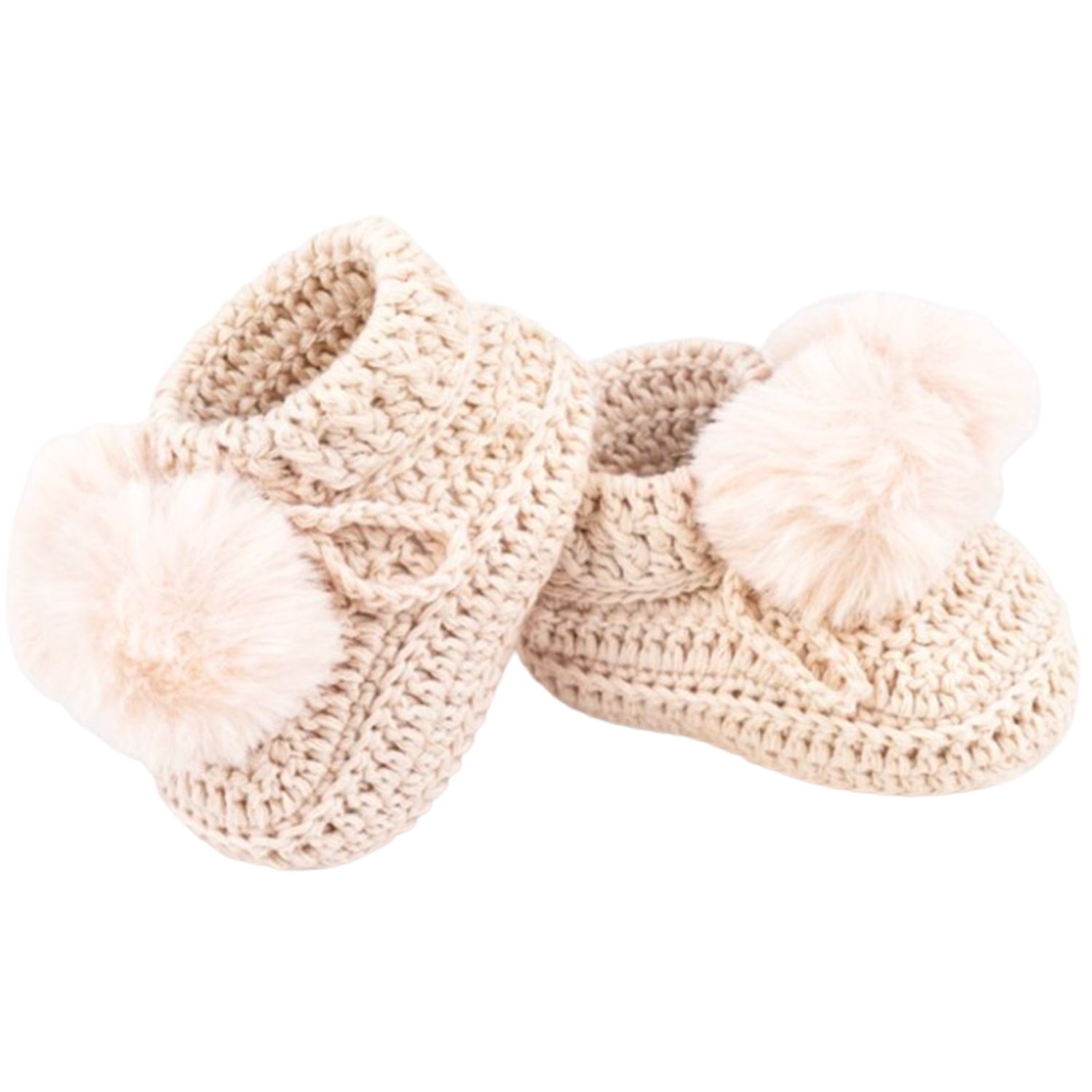 Pom Pom Bootees - Shell