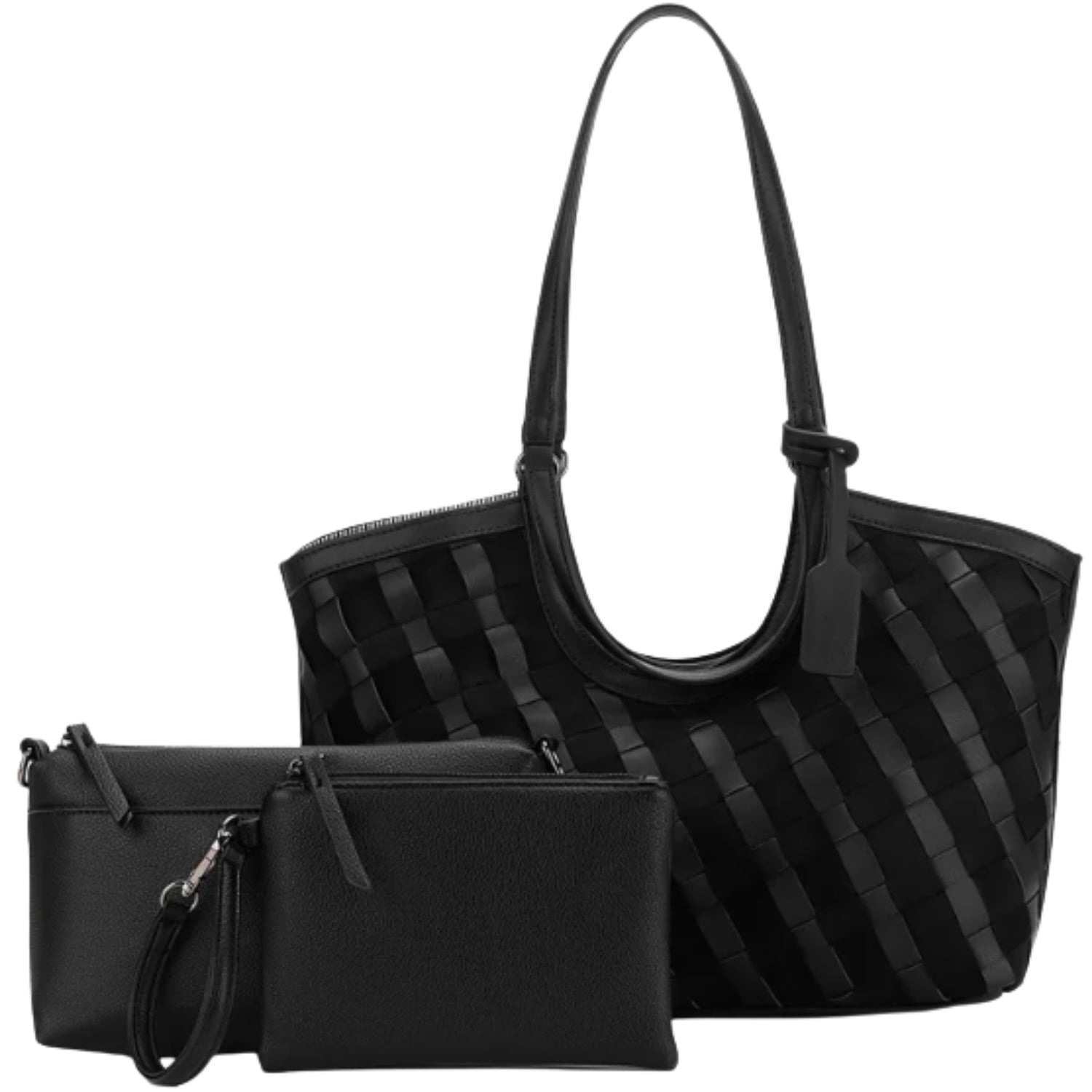Waverly 3 Pc Woven Tote - Black