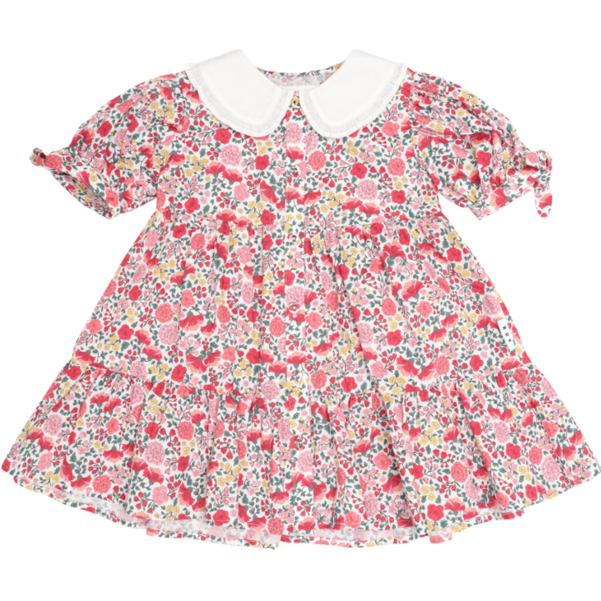 Festive Floral Frill Collar Dress