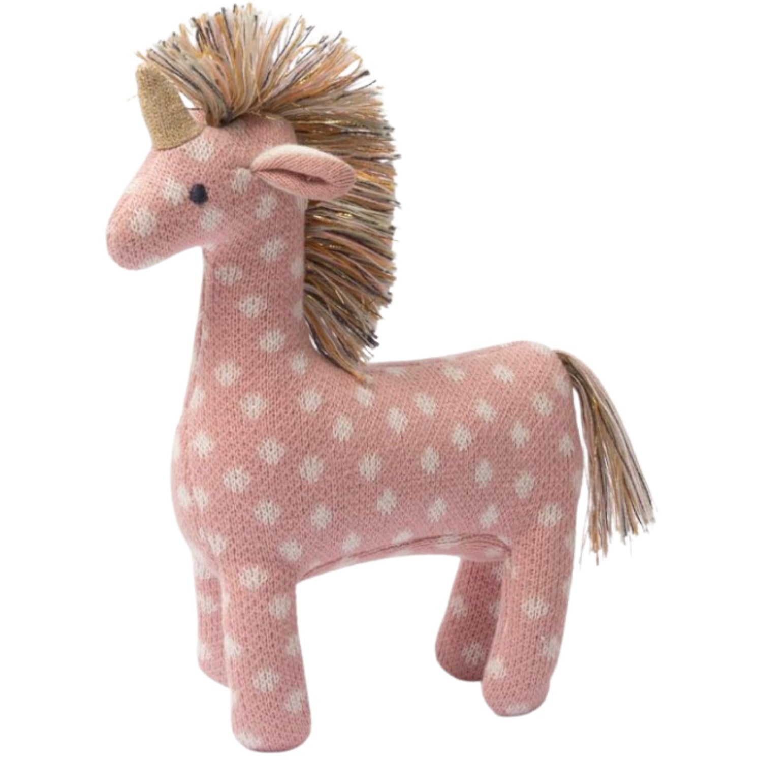 Unicorn Knit Rattle - Pink