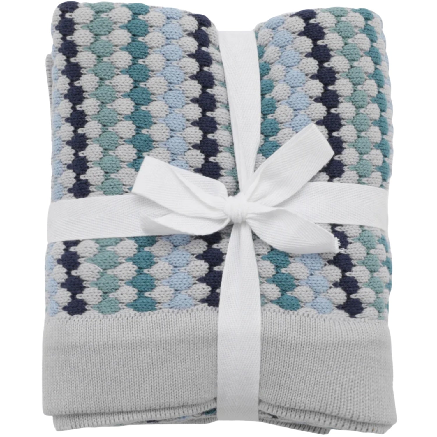 Confetti Stripe Baby Blanket - Blue
