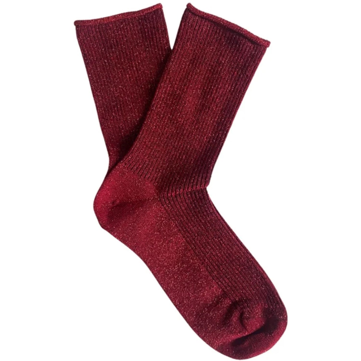 Glitter Lurex Socks - Cherry