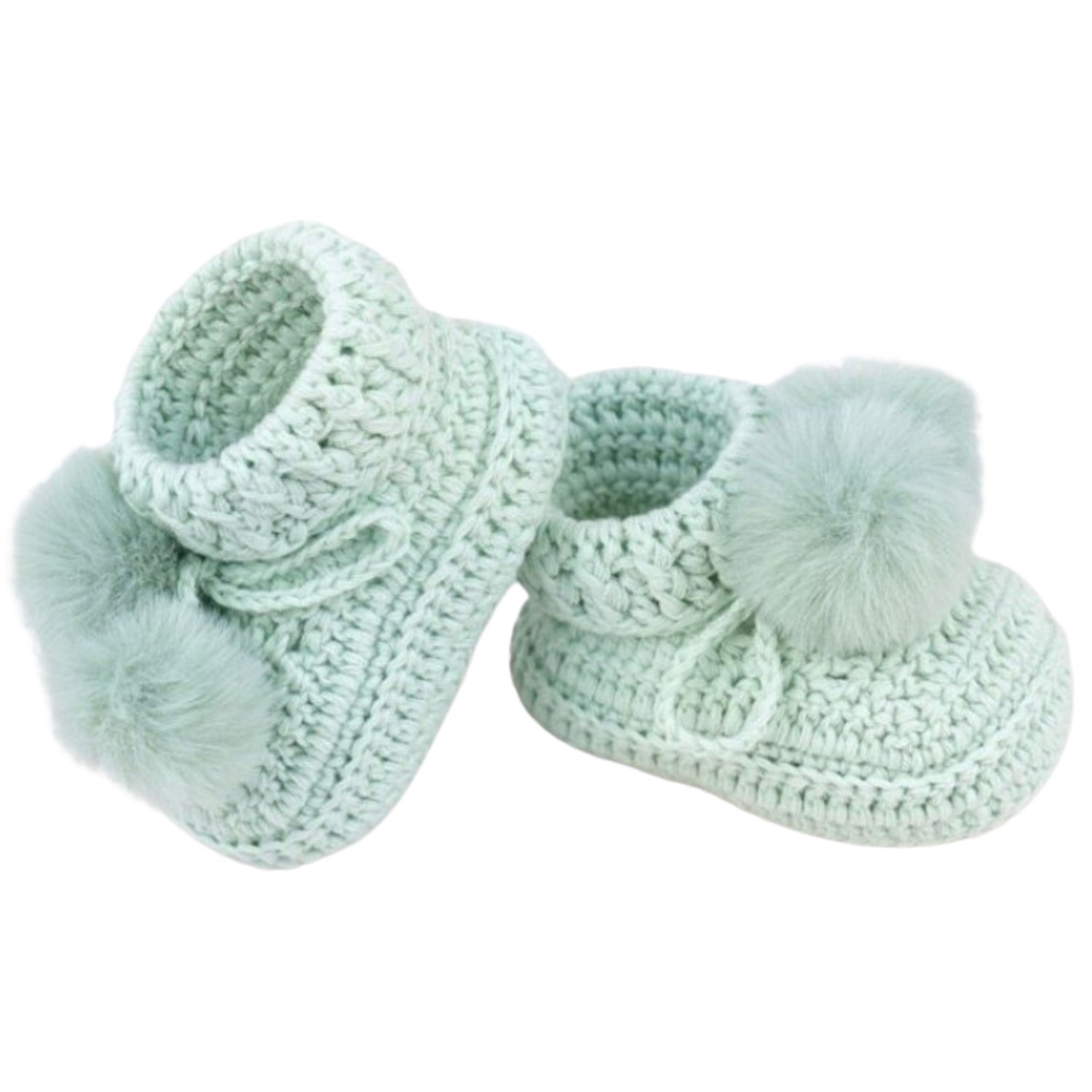 Pom Pom Bootees - Mint
