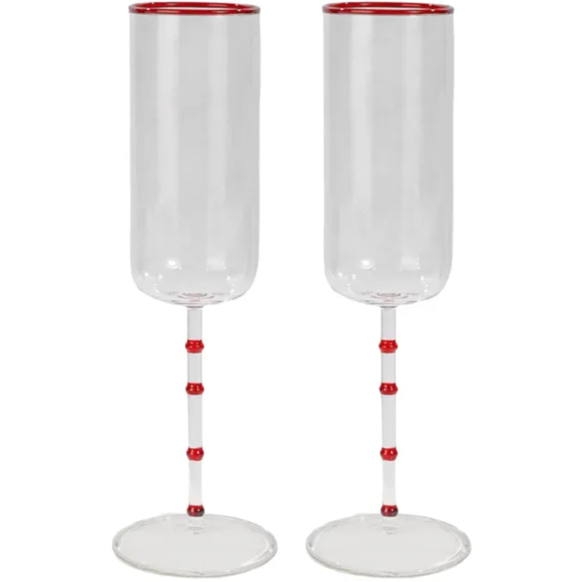 Hudson S/2 Flute Glass - Red