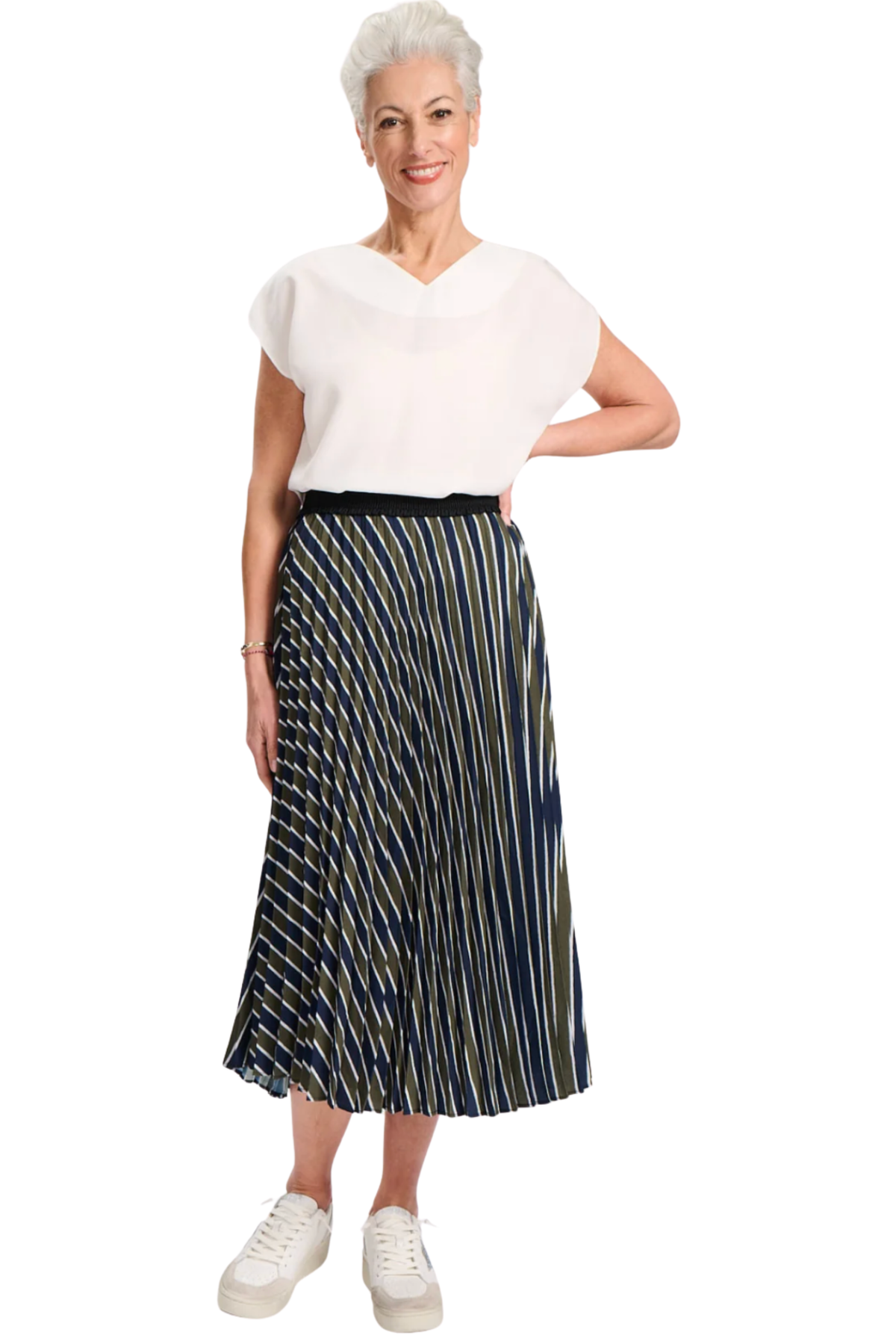 Porto Pleated Skirt - Khaki