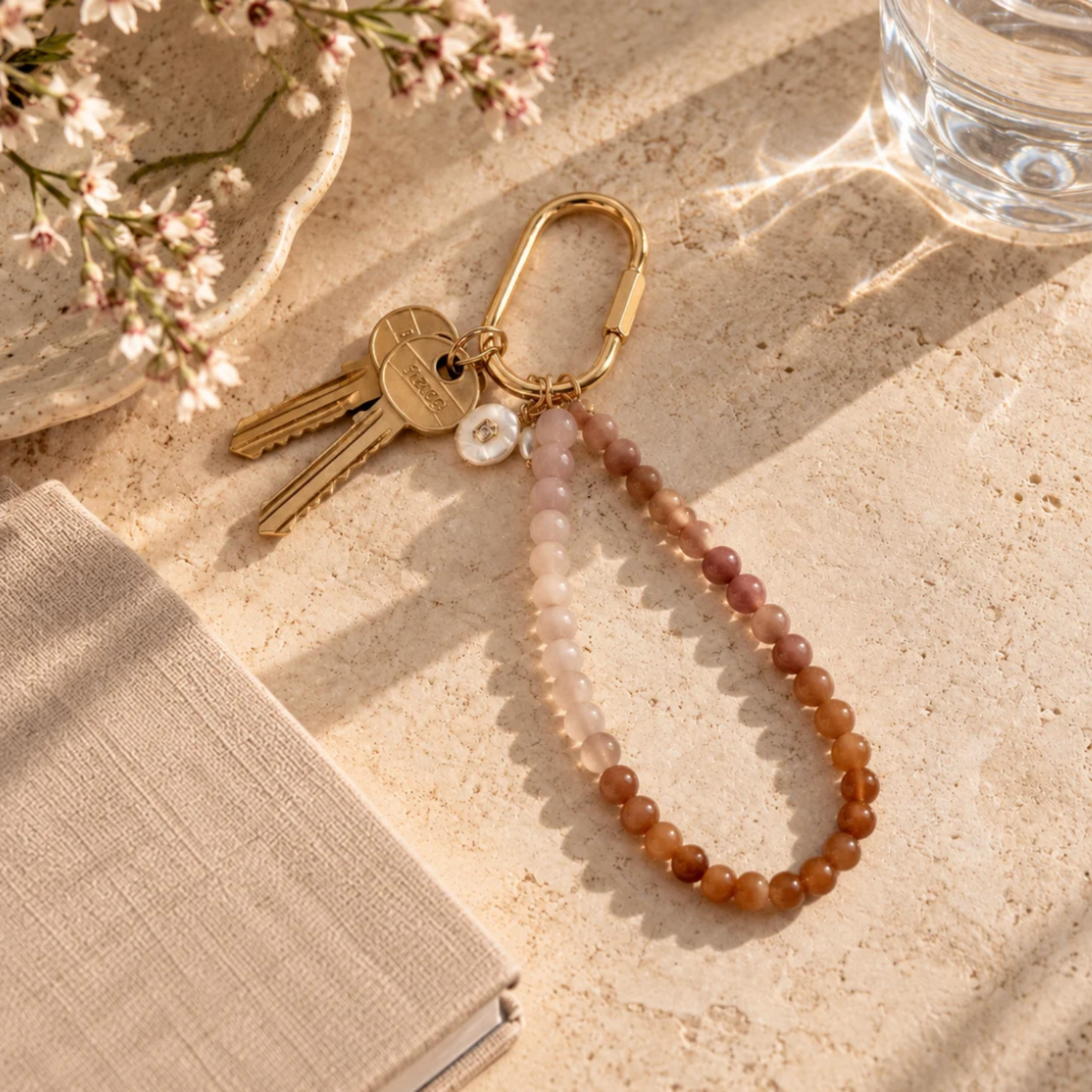 Gemstone Keyring - Rose