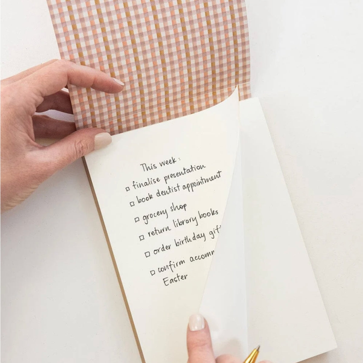 Primrose Gingham Notepad Jotter