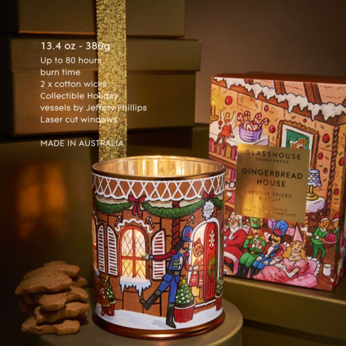 380g Candle - Gingerbread House 26