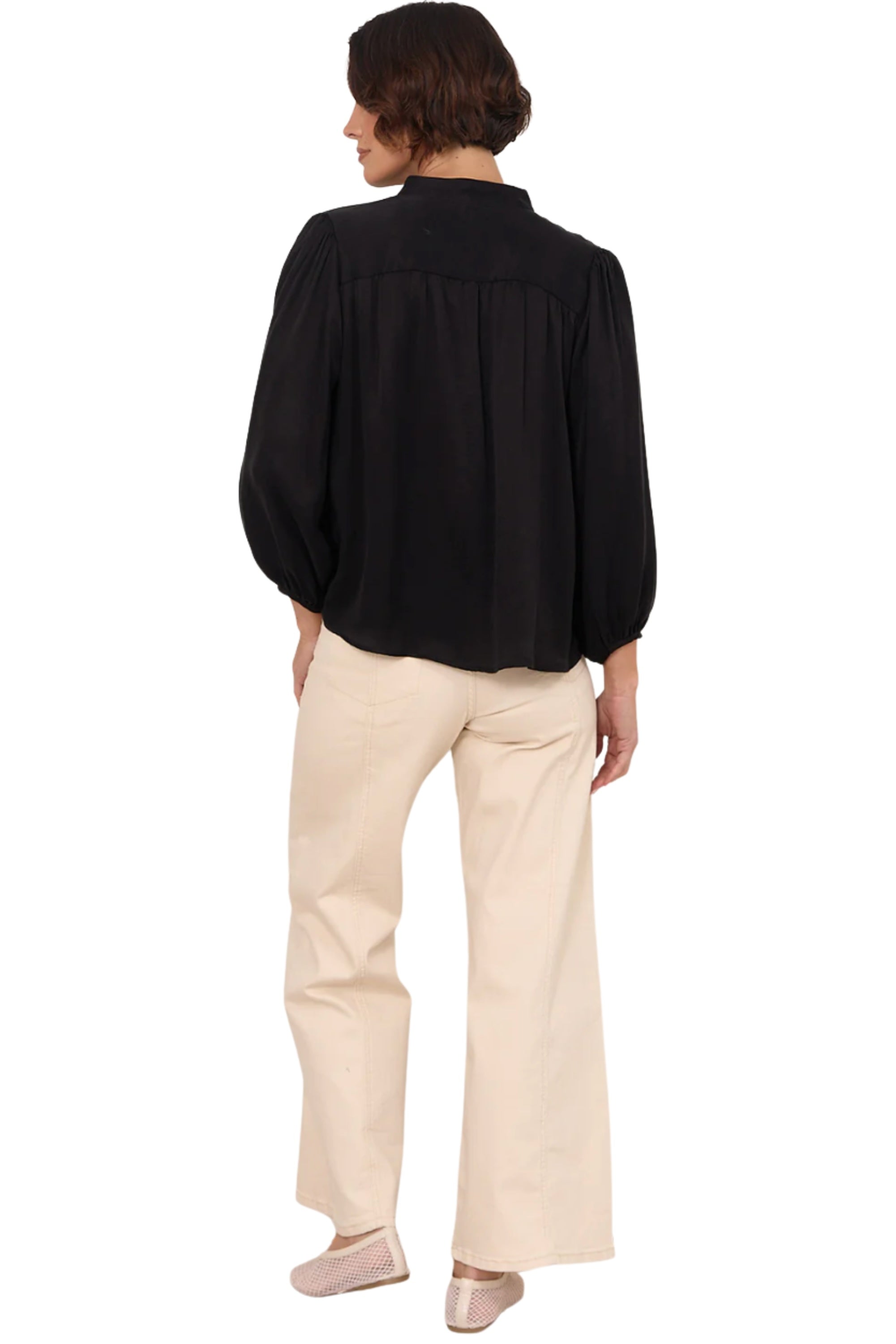 Adele Wide Leg Jean - Stone
