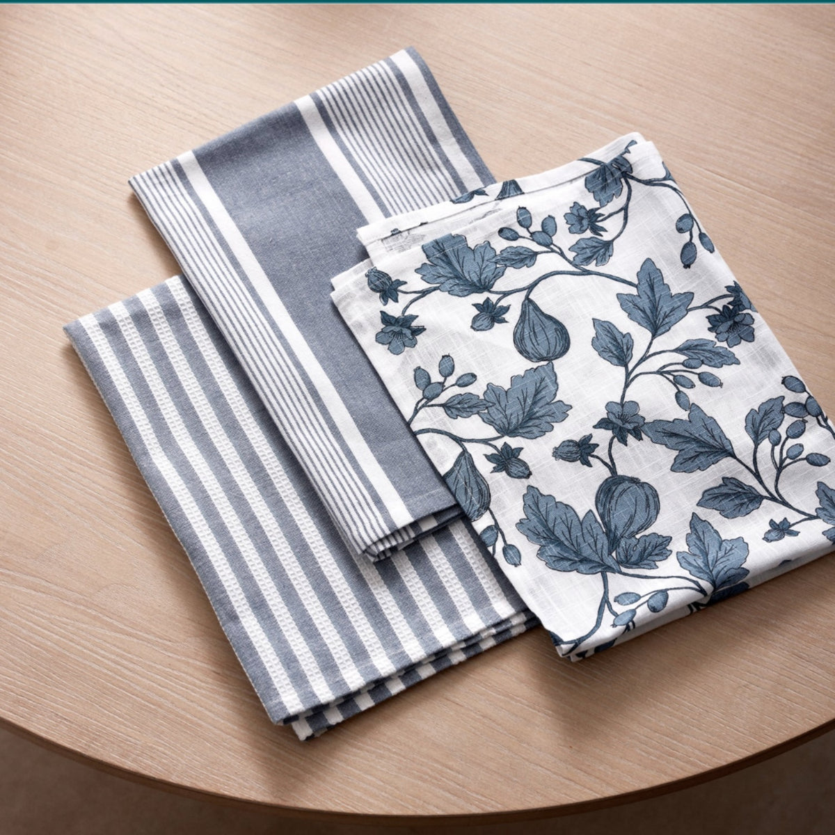 3pk Morgan Dark Blue Tea Towel