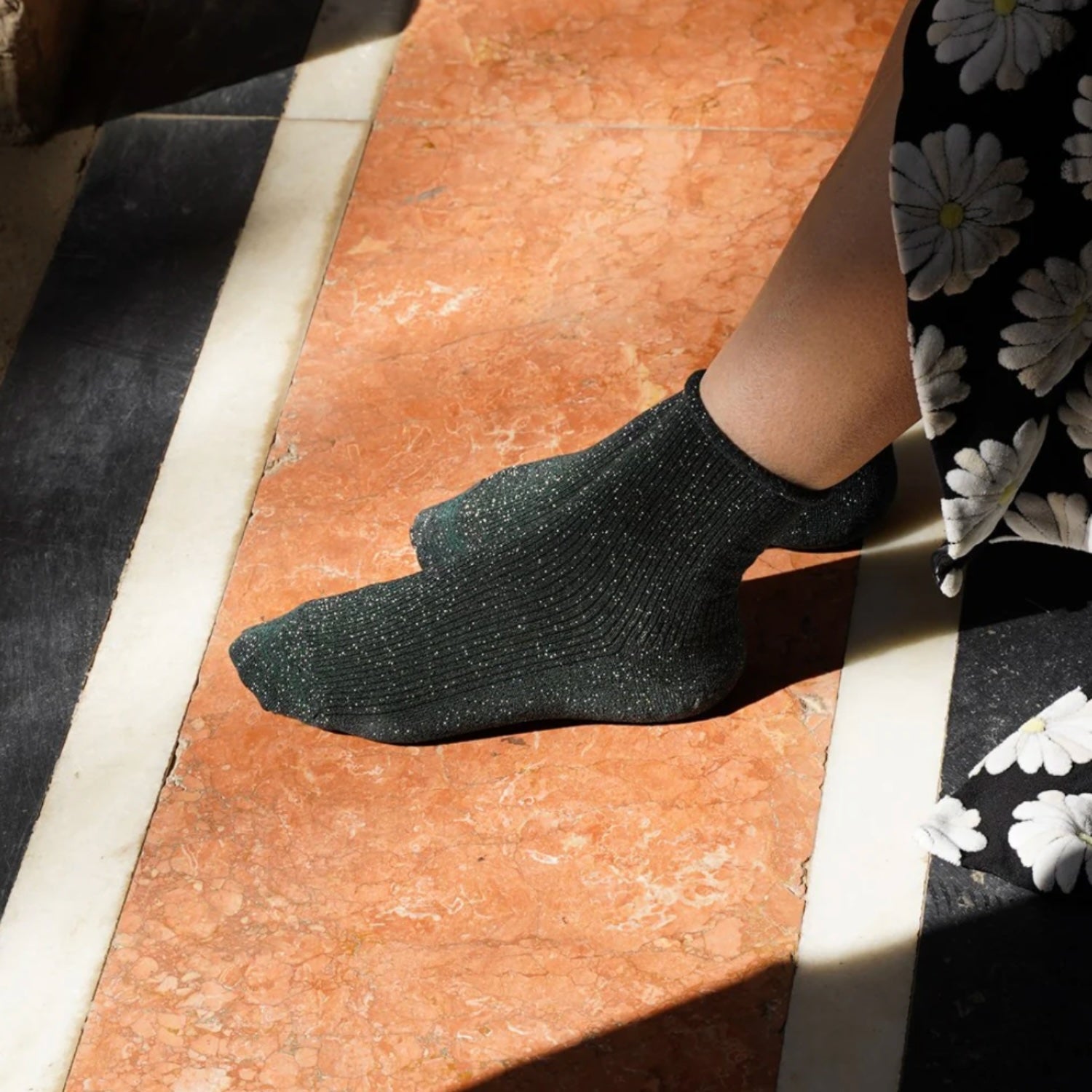 Glitter Lurex Socks - Green