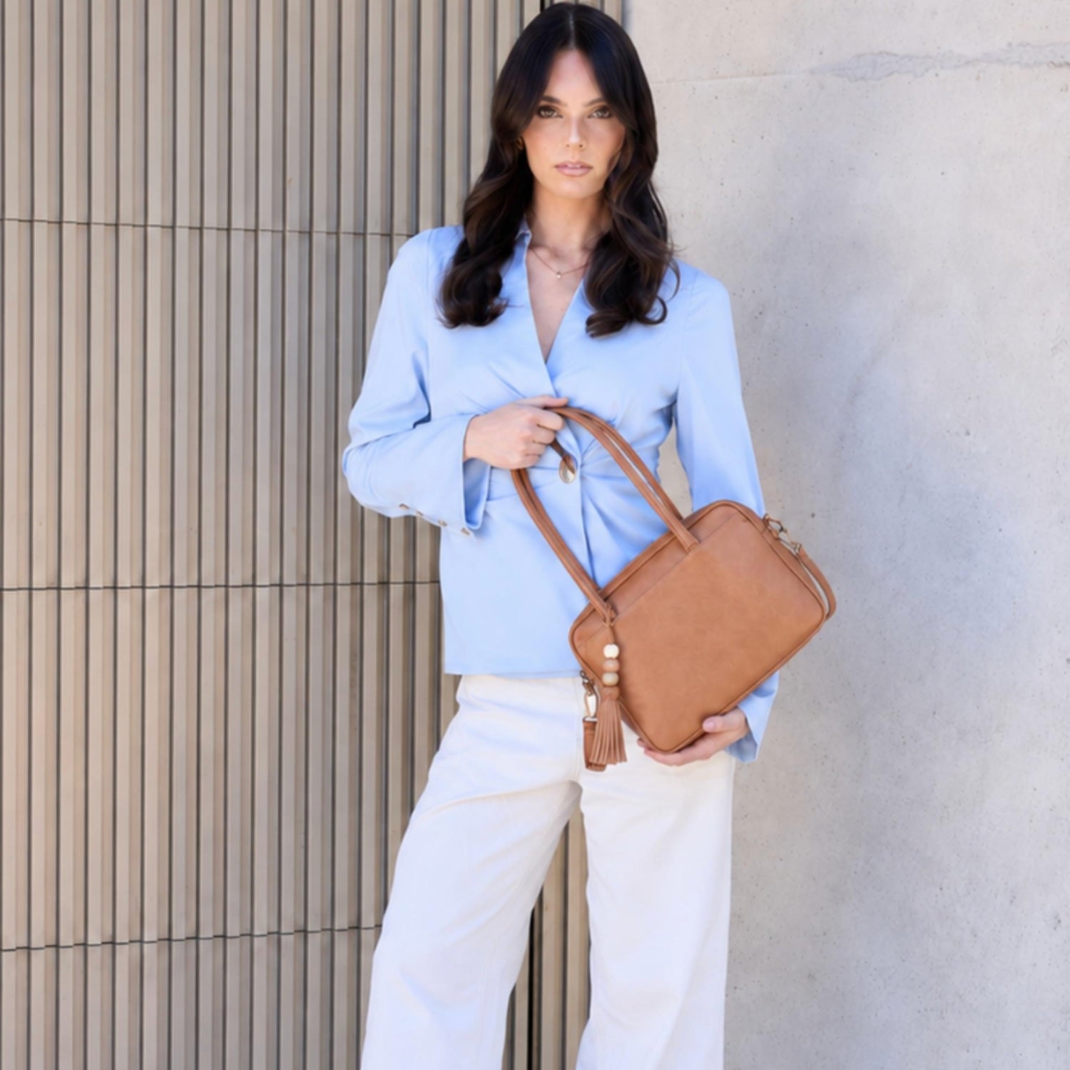 Angelique 2pc Handbag - Tan