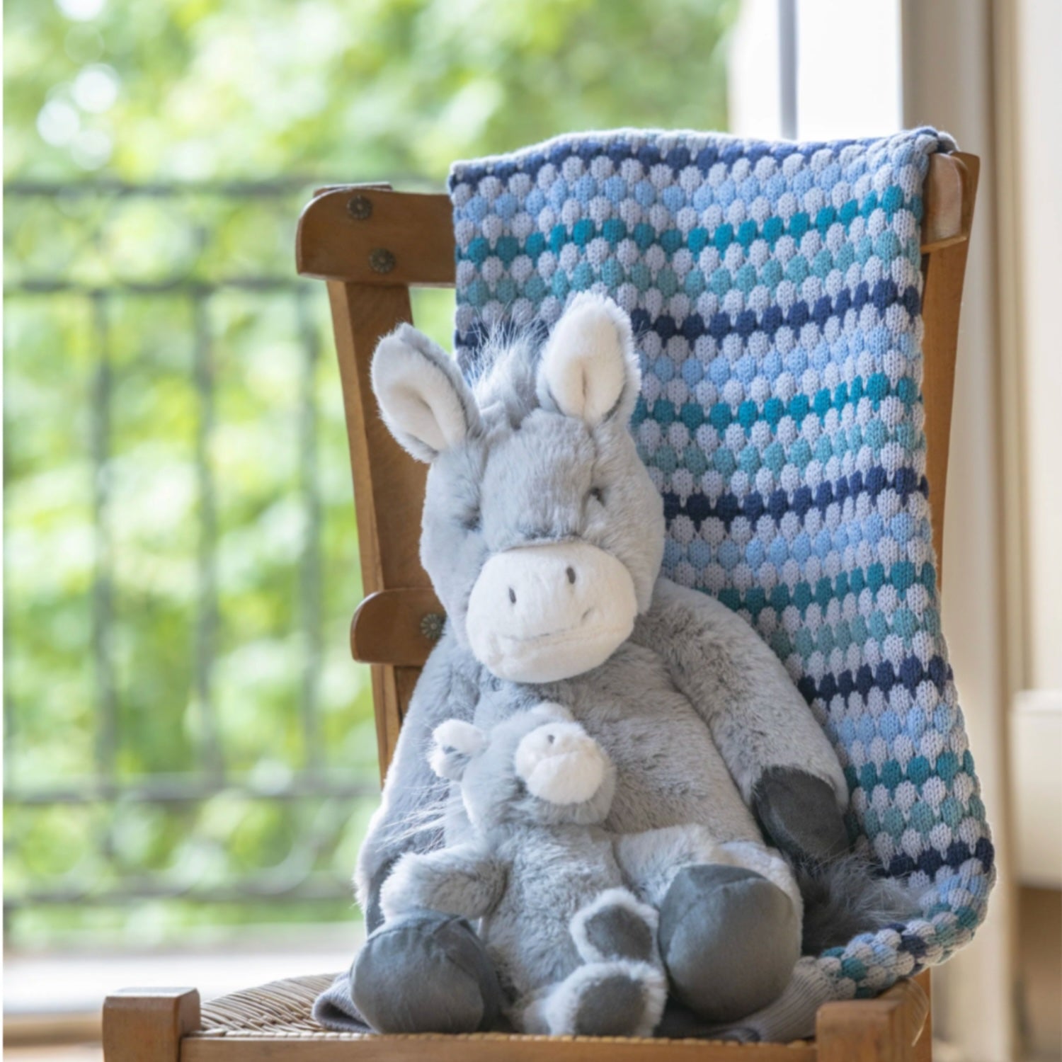 Confetti Stripe Baby Blanket - Blue