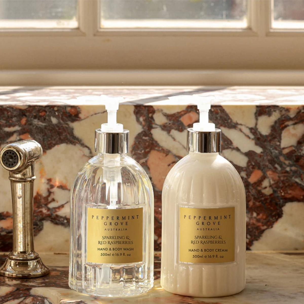 500ml Hand/Body Cream - Sparkling/Red Rasp