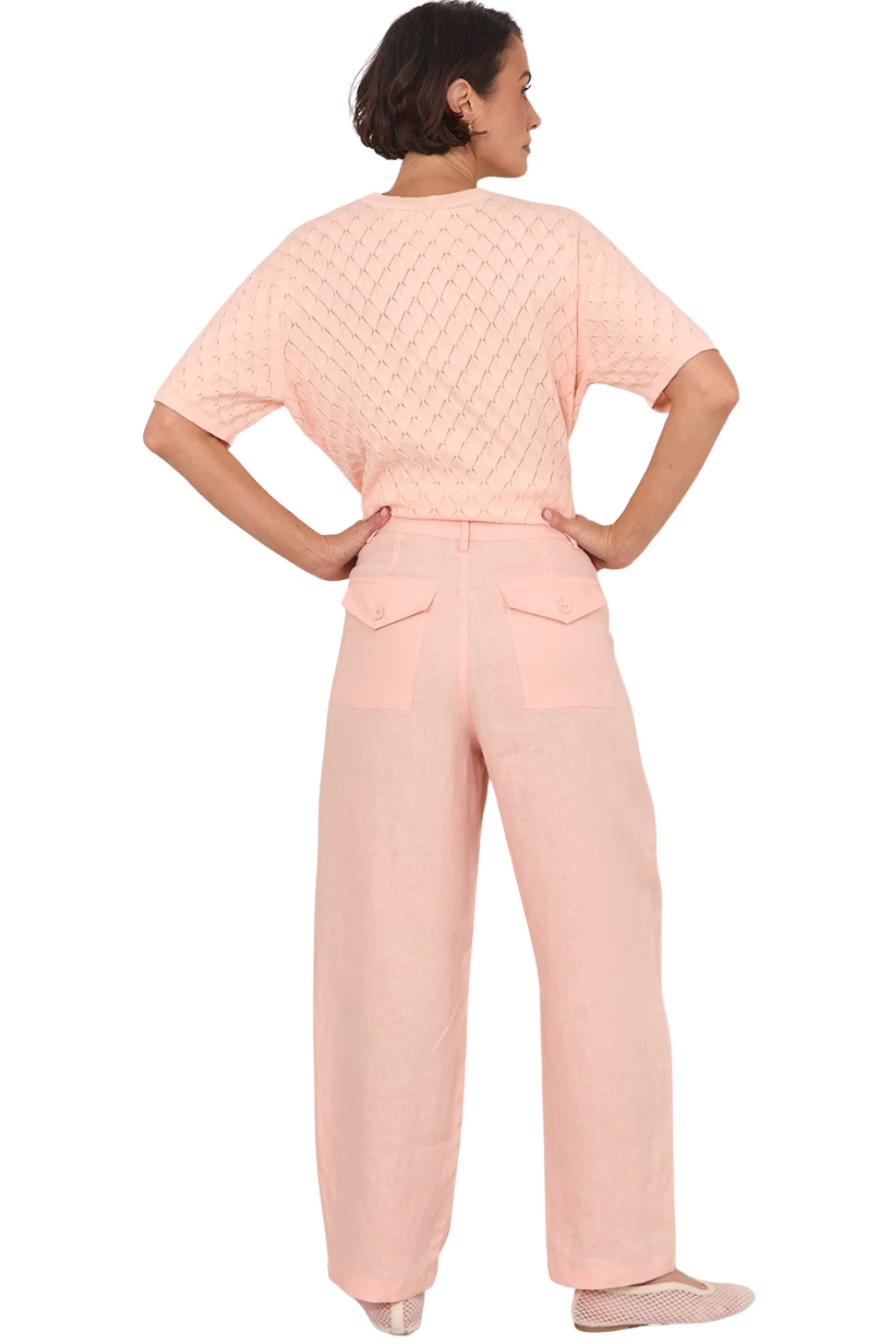 Hollis Linen Pant - Salmon