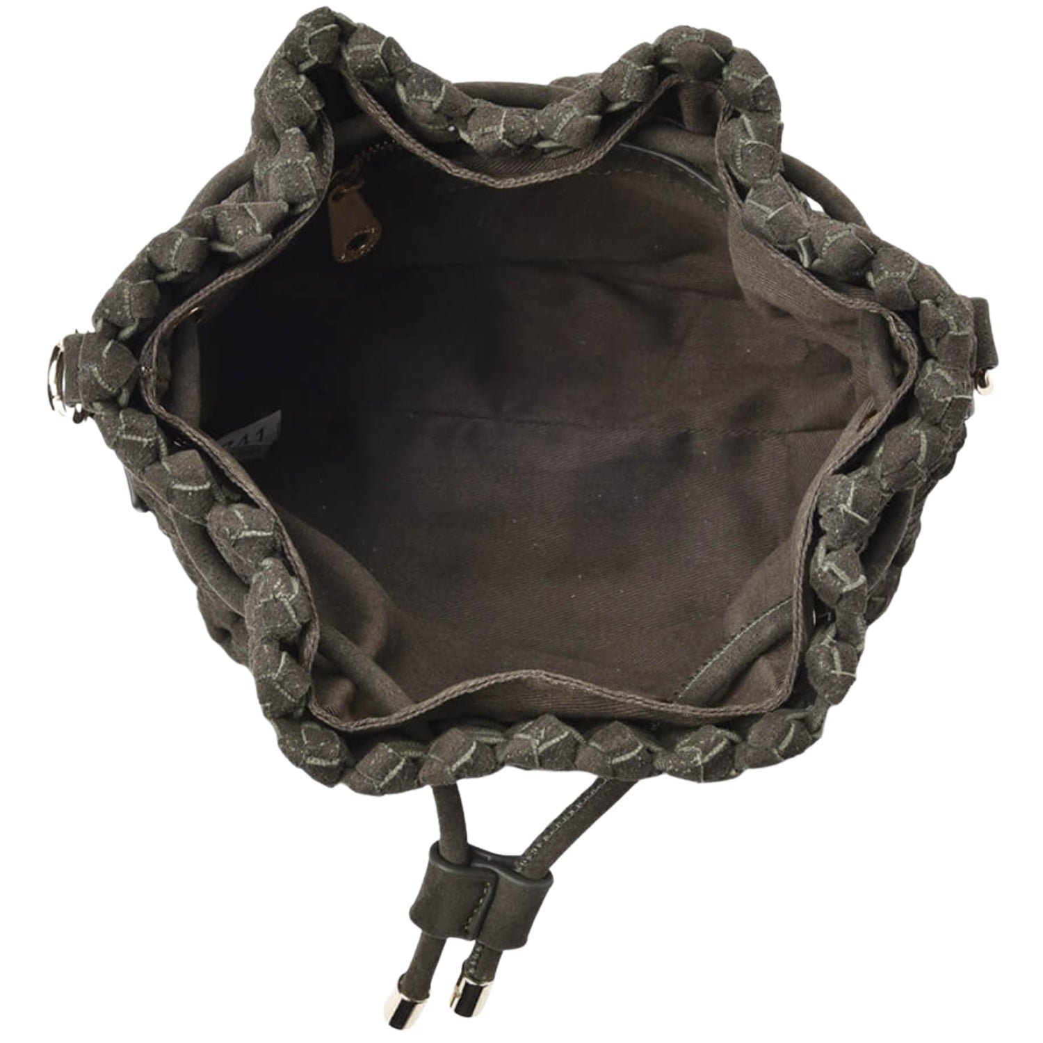 Box Weave Bucket Bag - Khaki