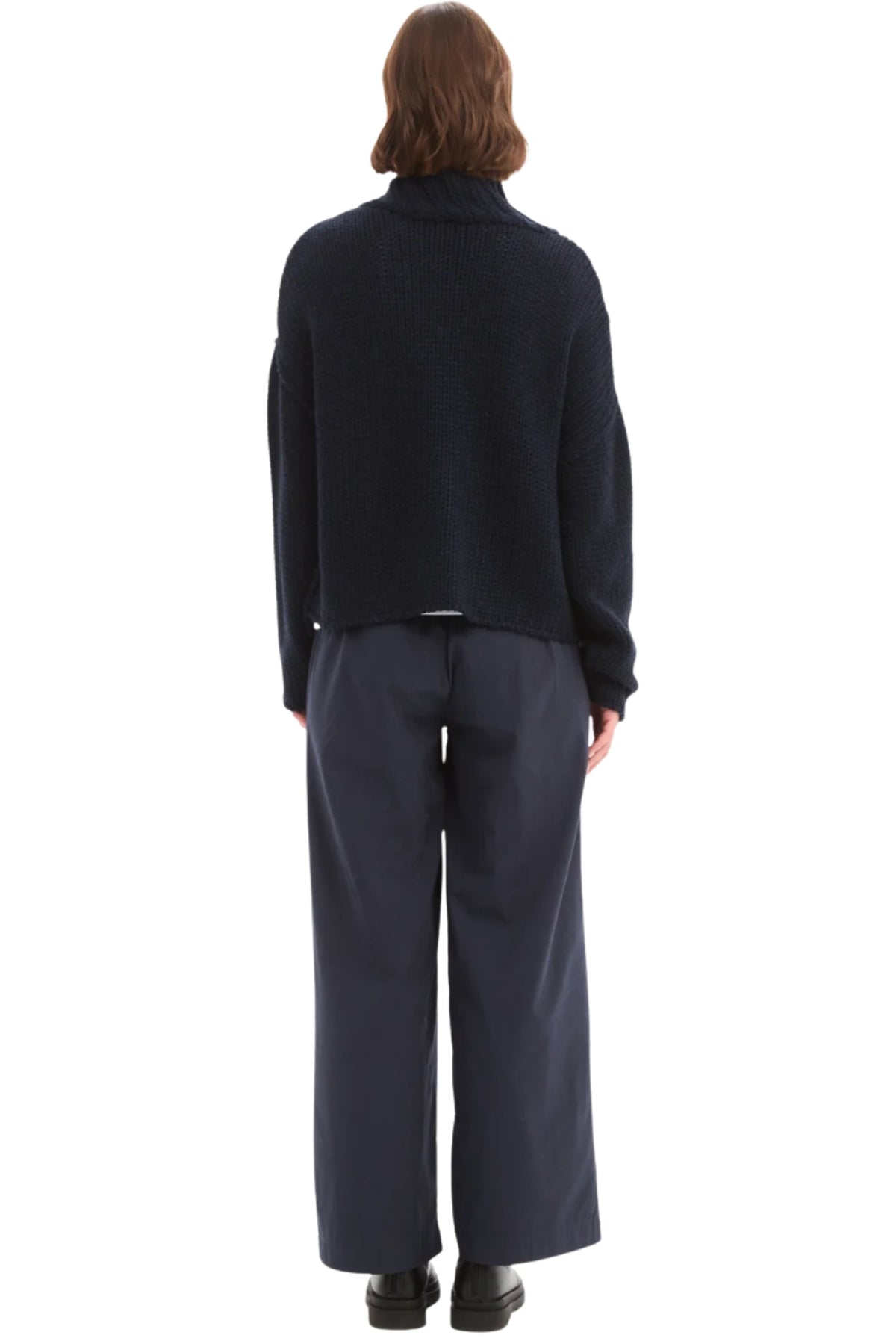 Zip Collar Cardi - Navy