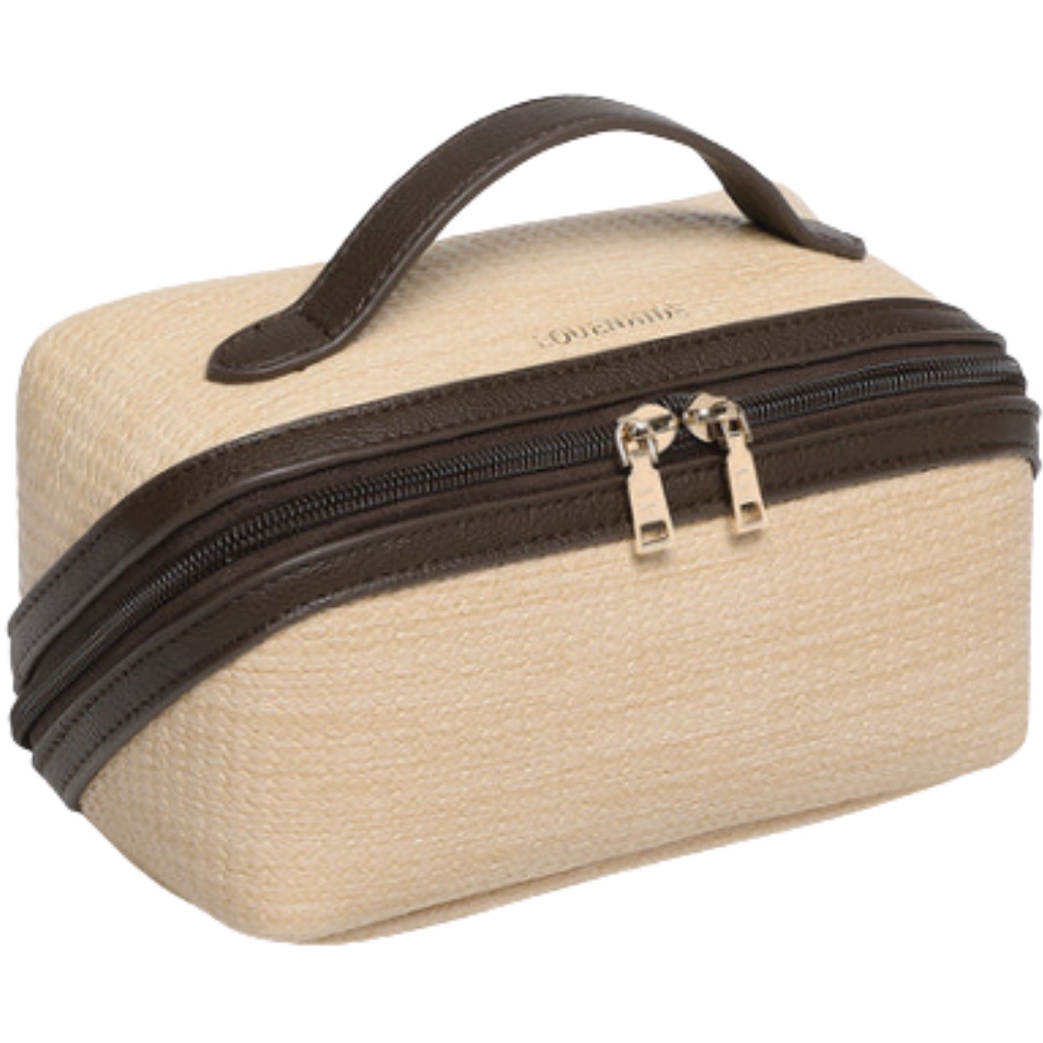 Ellis Makeup Bag - Natural/Choc