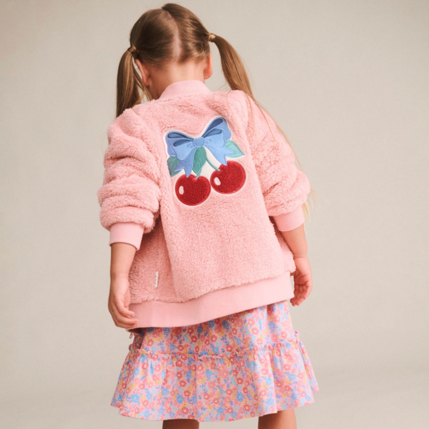 Cherry Bow Furry Jacket