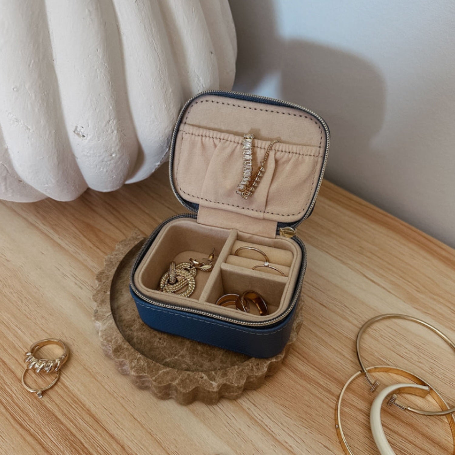 Suzie Jewellery Box - Steel Blue