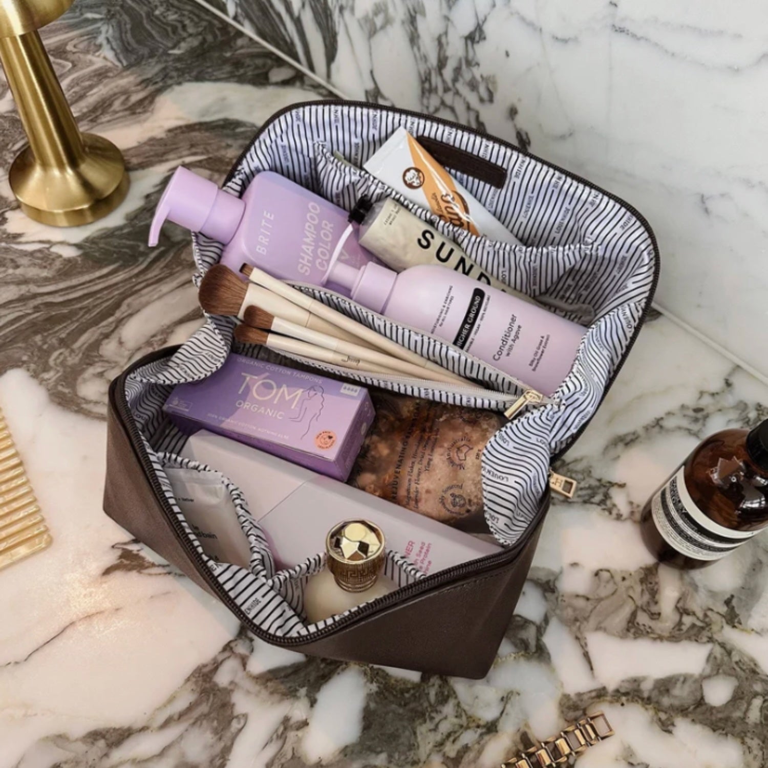Orion Cosmetic Bag - Chocolate
