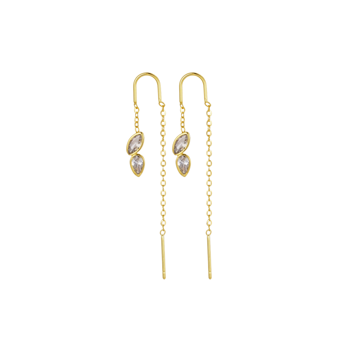 Ingrid Thread Earrings - Gold