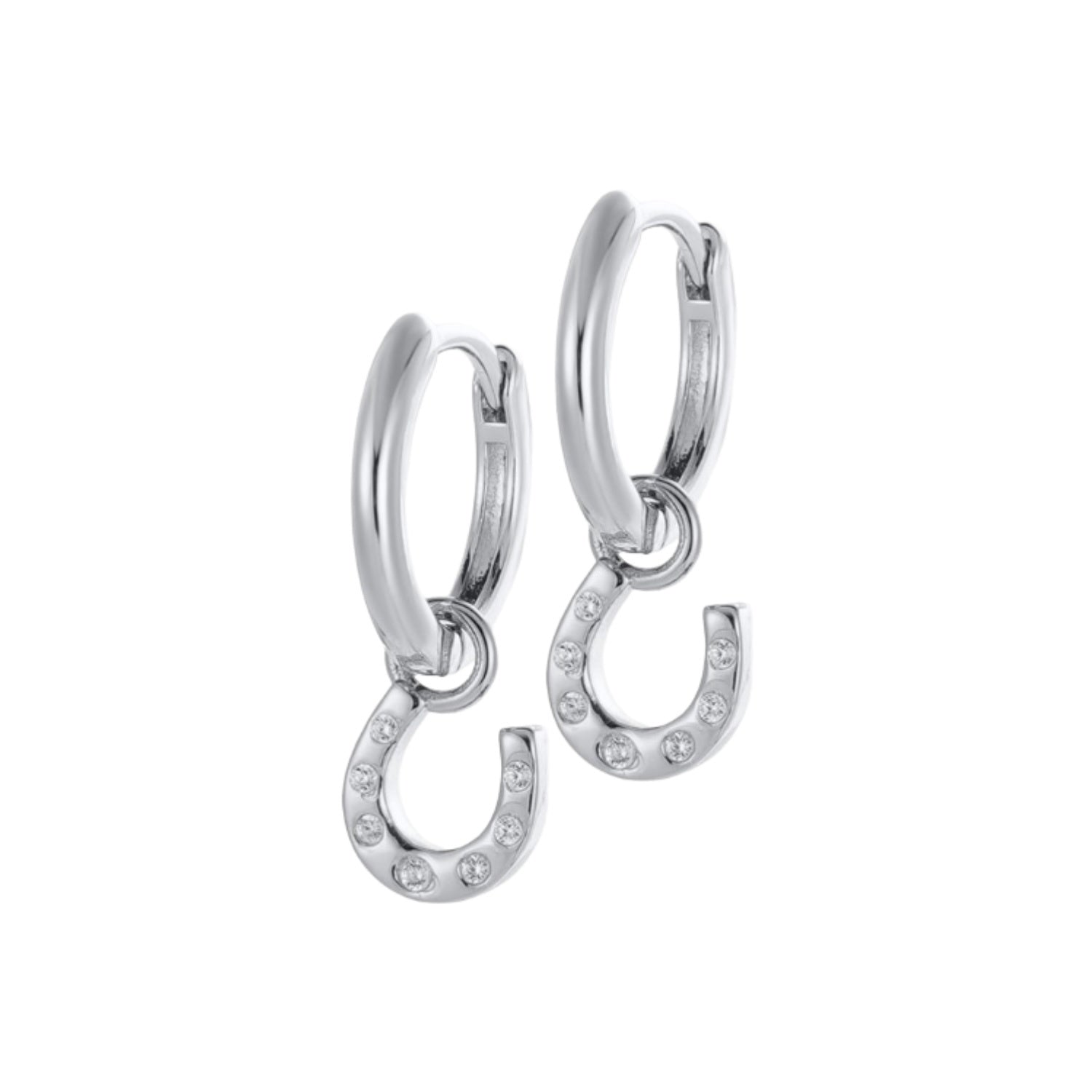Lucky Hoop Earrings - Silver