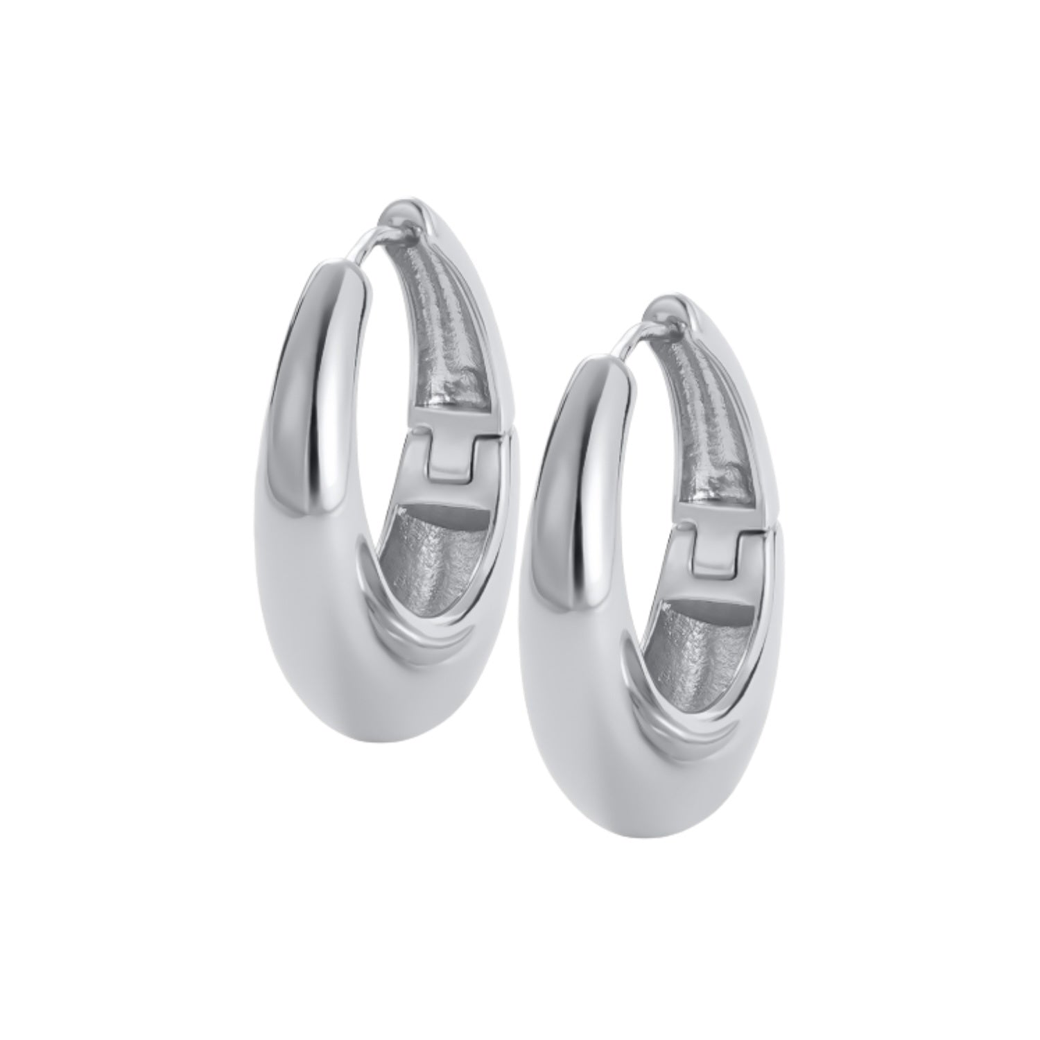 Cleo Hoop Earrings - Large - Silver