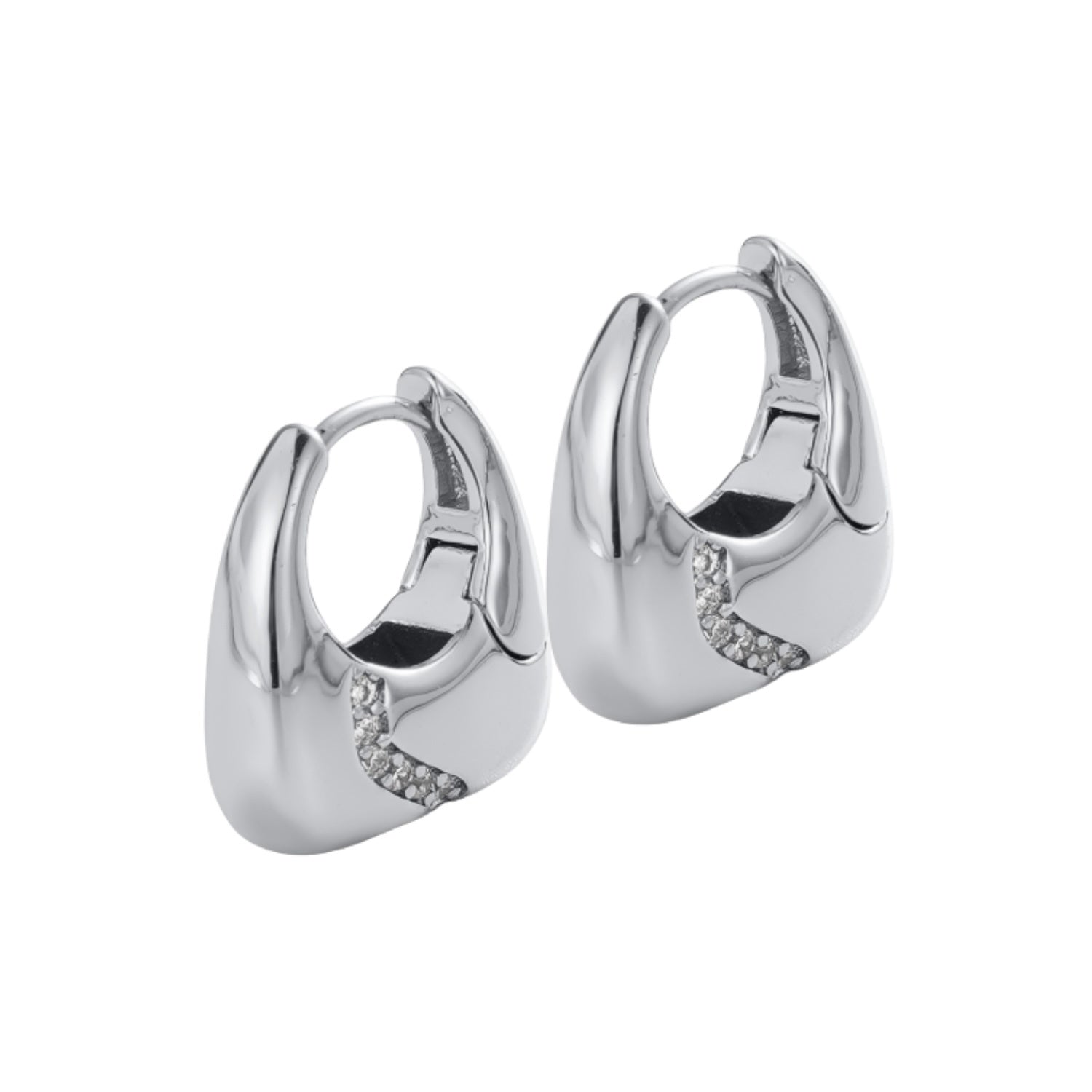Demi Hoop Earrings -Silver