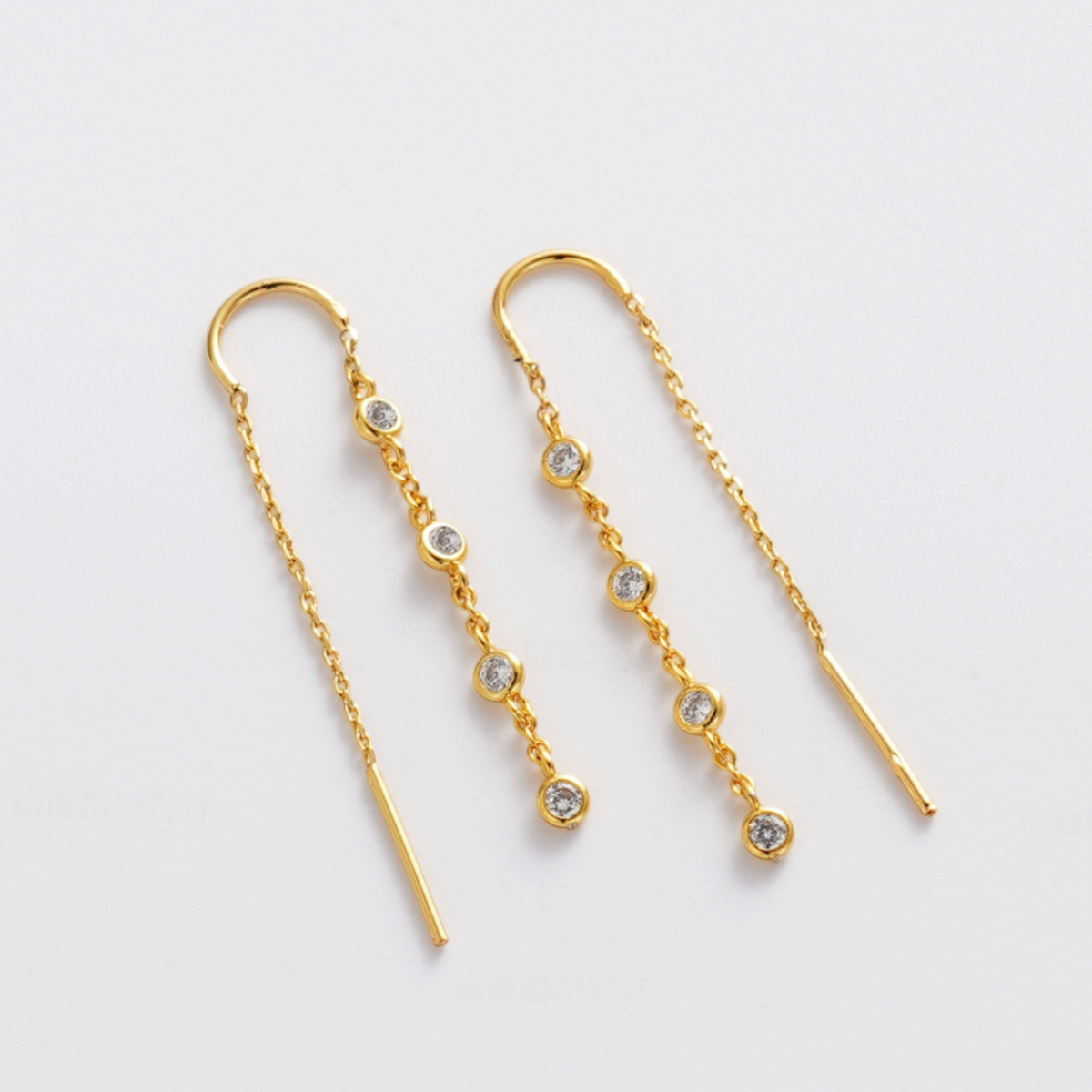 Adele Thread Earrings - Gold